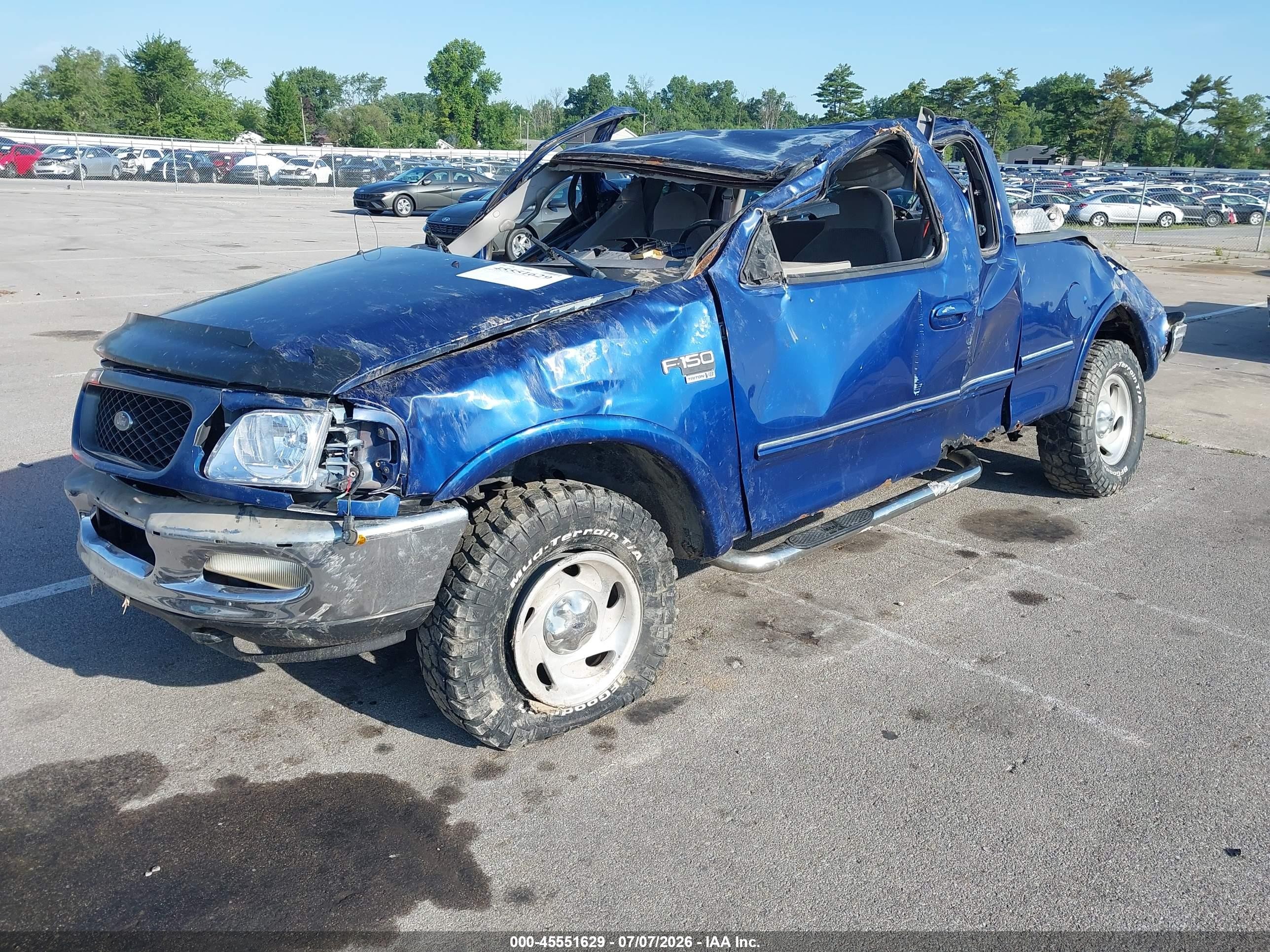1998 Ford F-150 Lariat/standard/xl/xlt Blue vin: 1FTZX18W5WNA46999