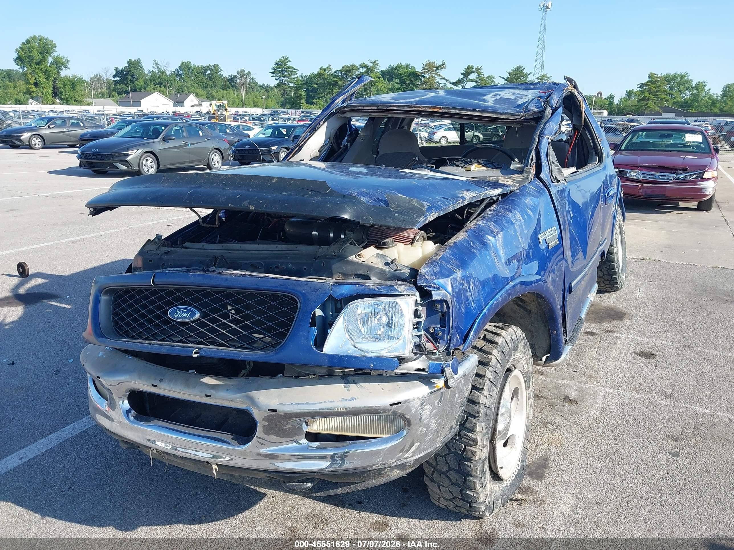 1998 Ford F-150 Lariat/standard/xl/xlt Blue vin: 1FTZX18W5WNA46999