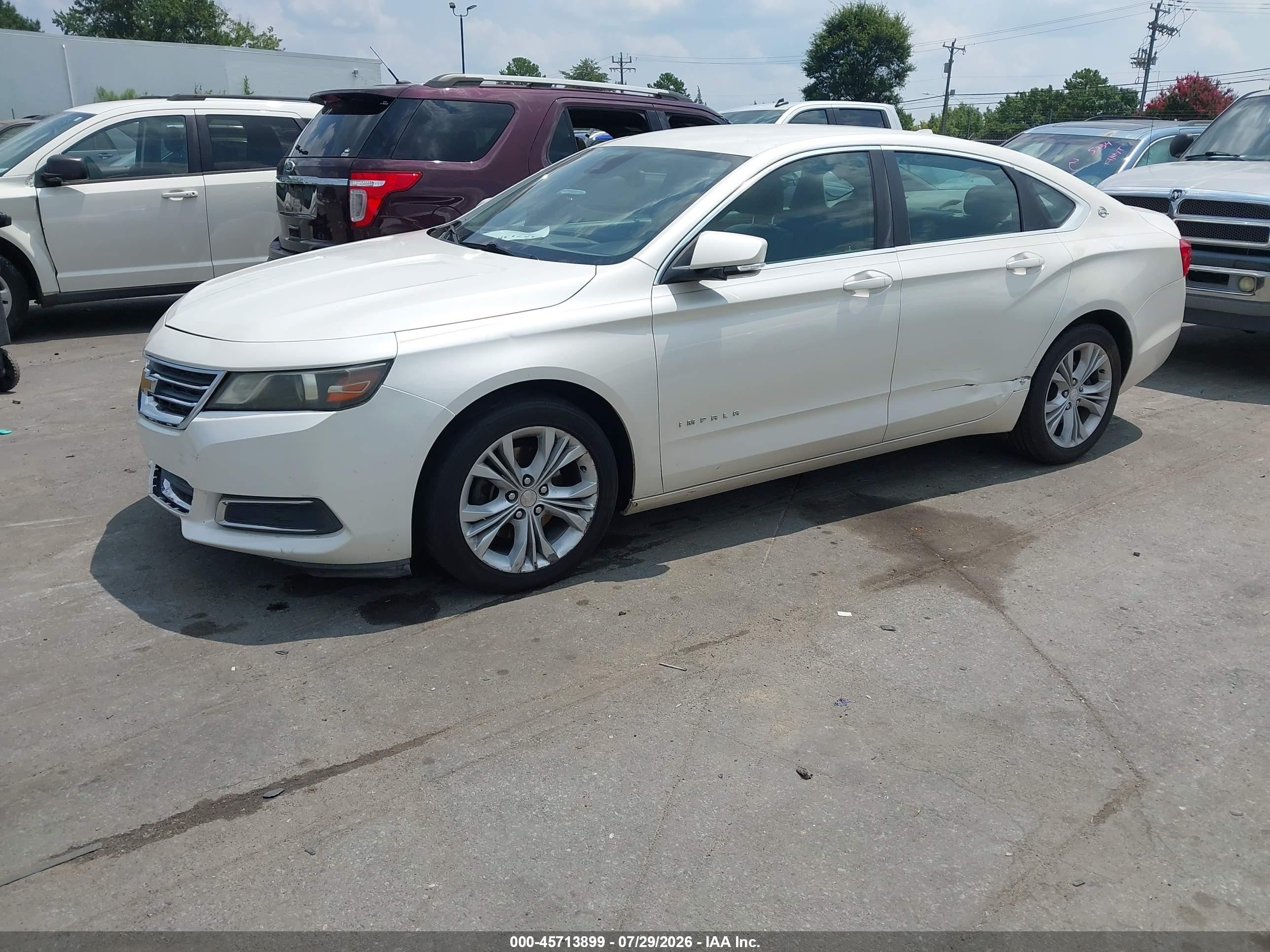 2014 Chevrolet Impala 1lt White vin: 1G1115SL4EU102612