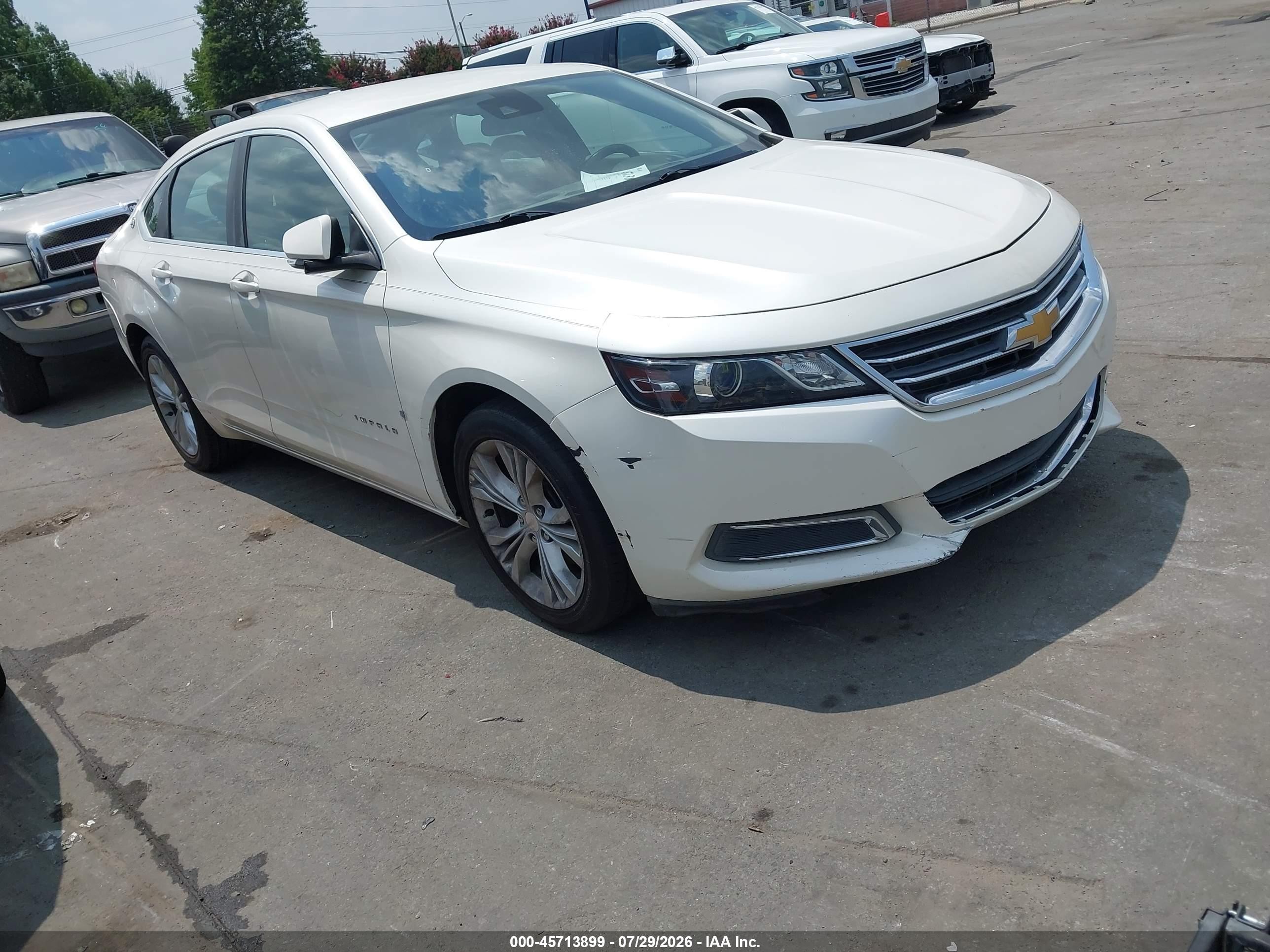 2014 Chevrolet Impala 1lt White vin: 1G1115SL4EU102612
