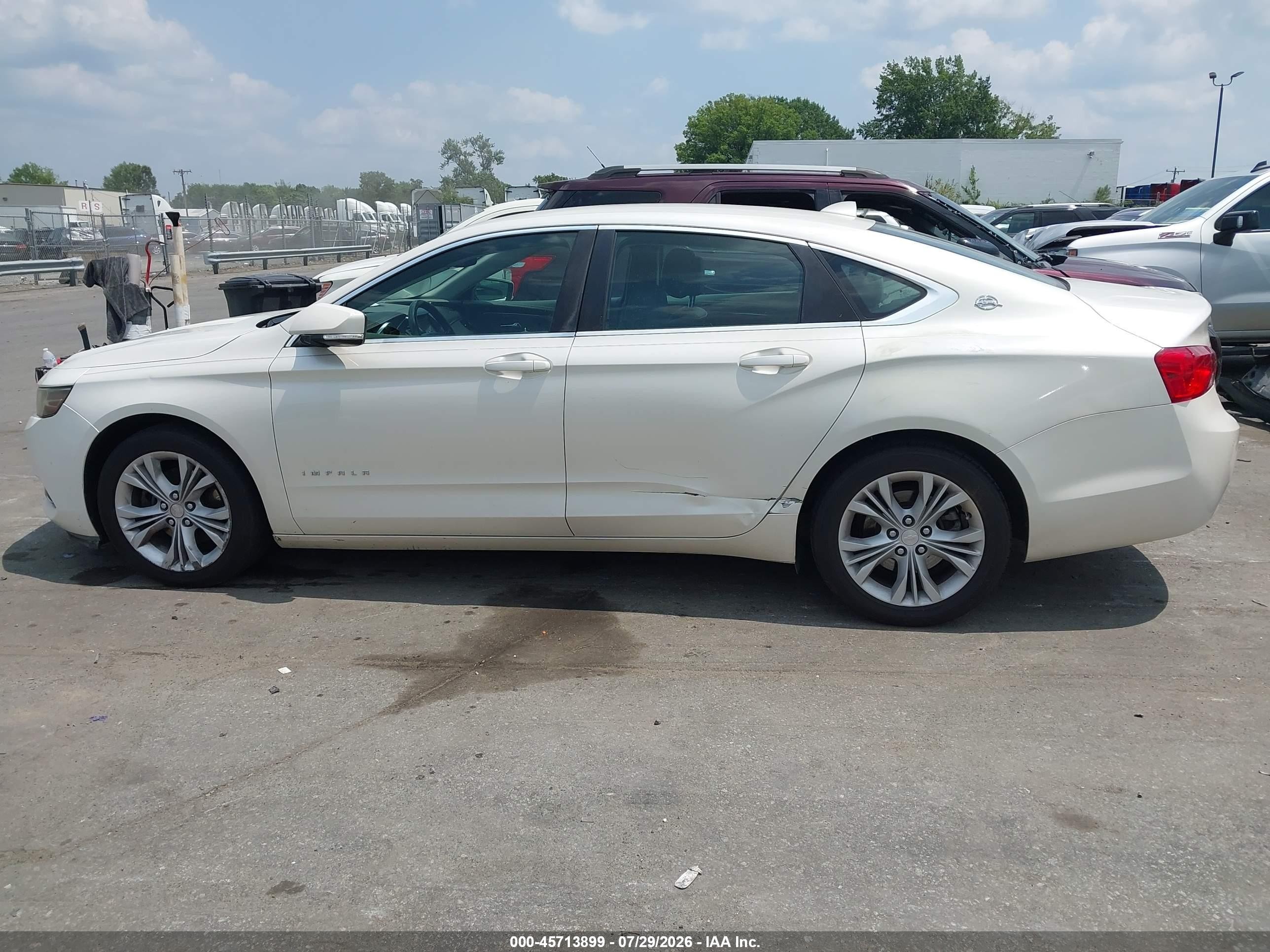 2014 Chevrolet Impala 1lt White vin: 1G1115SL4EU102612
