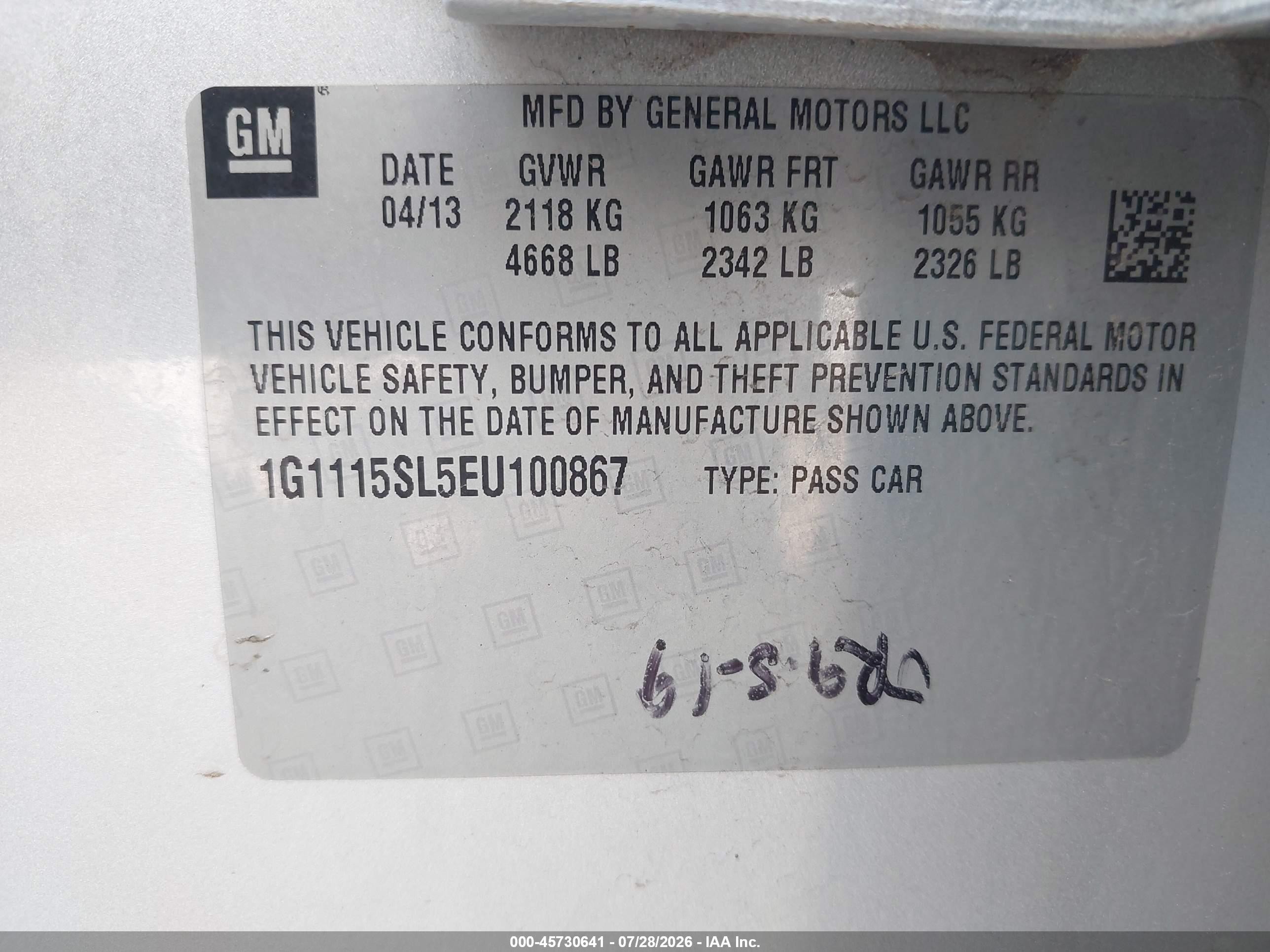 2014 Chevrolet Impala 1lt Silver vin: 1G1115SL5EU100867
