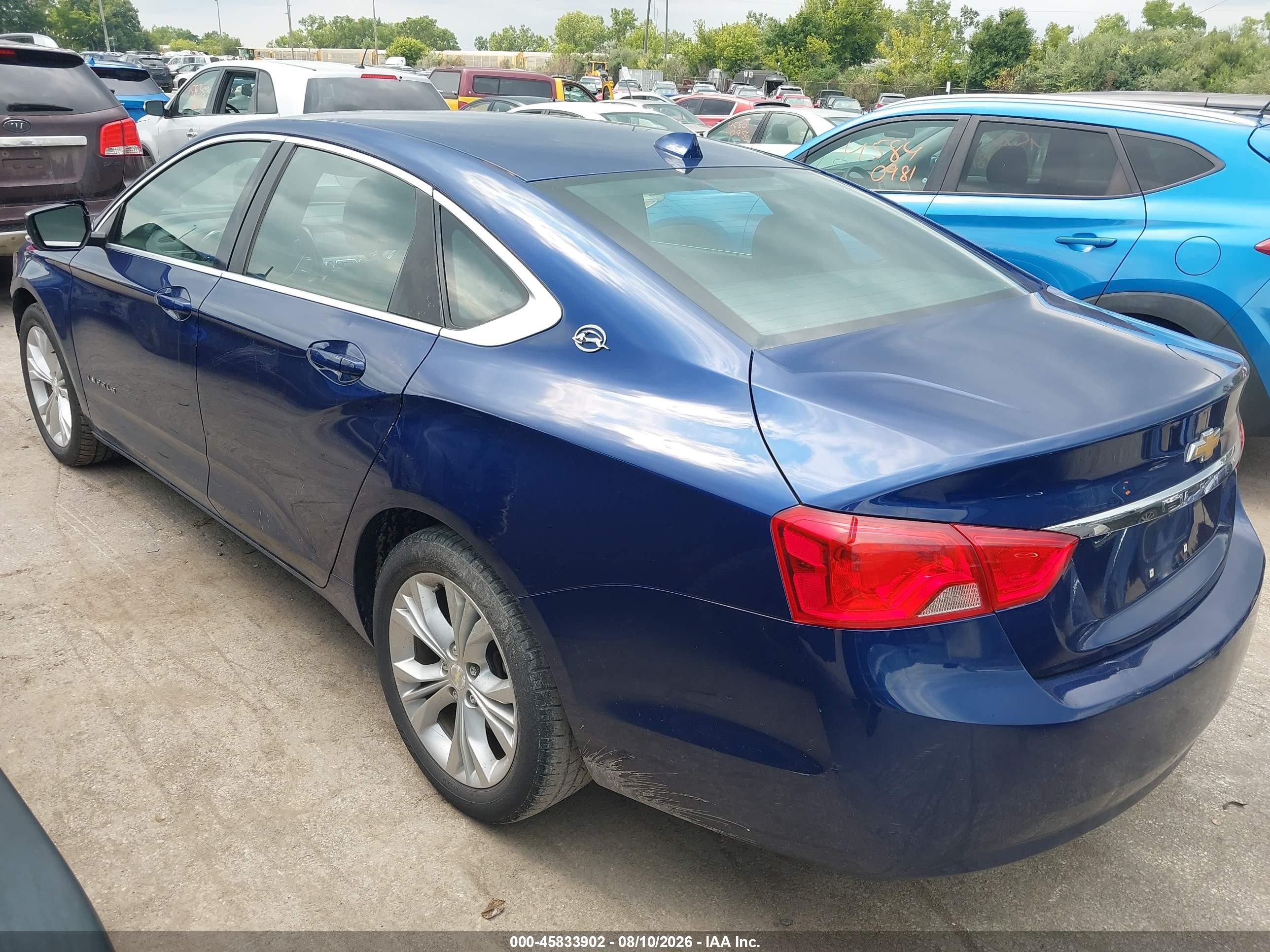 2014 Chevrolet Impala 1lt Blue vin: 1G1115SL5EU127857