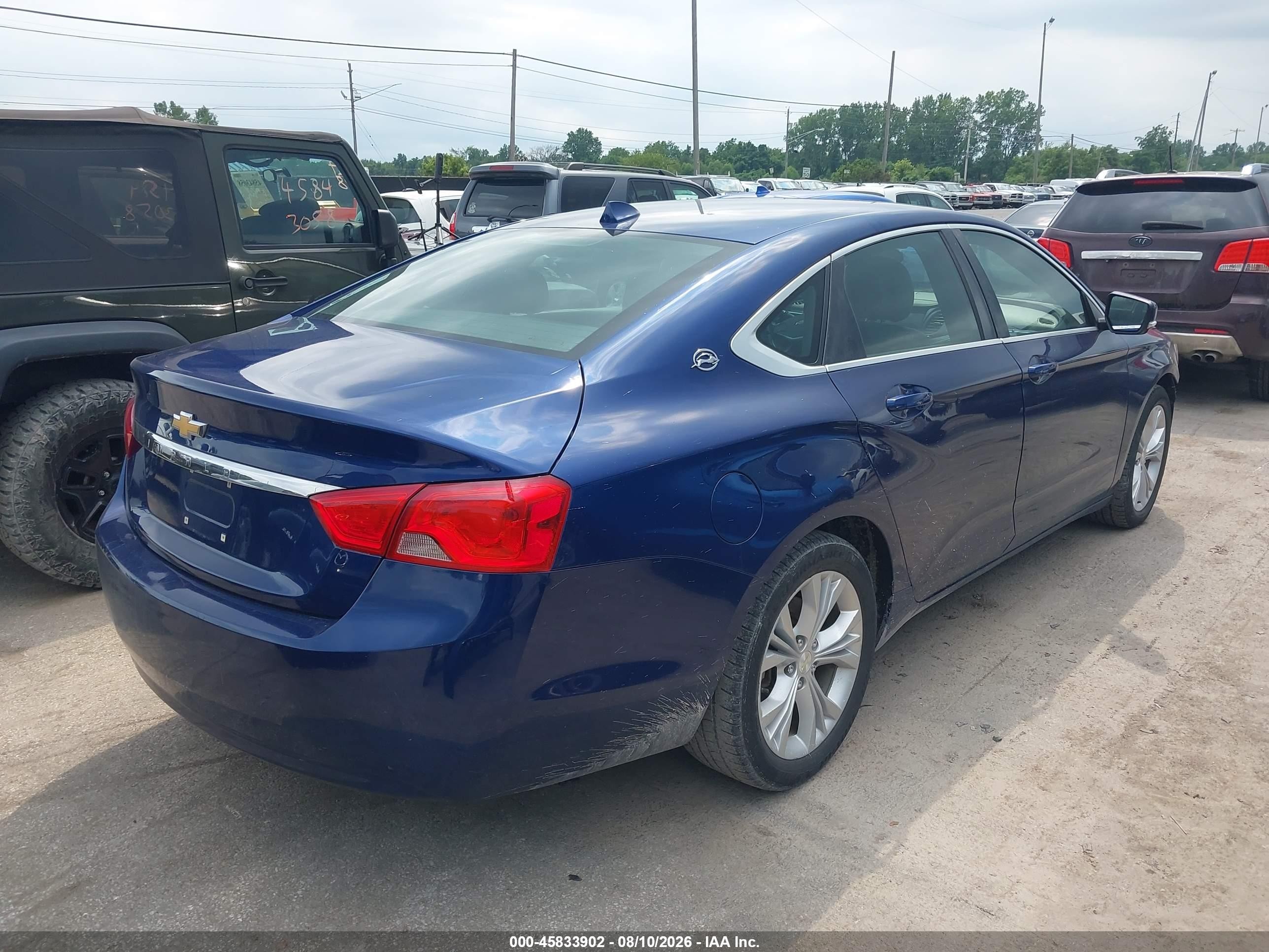 2014 Chevrolet Impala 1lt Blue vin: 1G1115SL5EU127857
