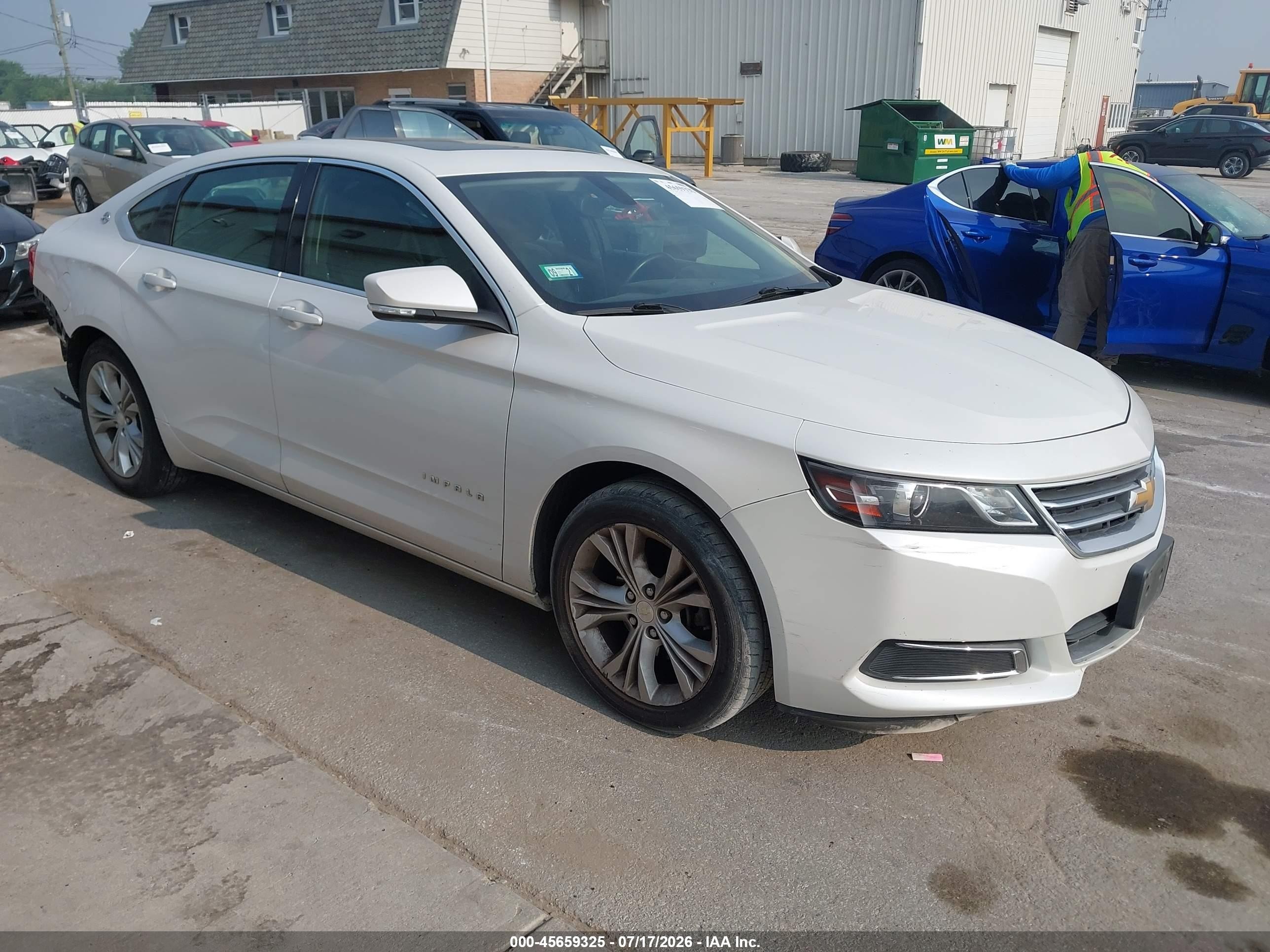 2015 Chevrolet Impala 1lt White vin: 1G1115SL5FU137757