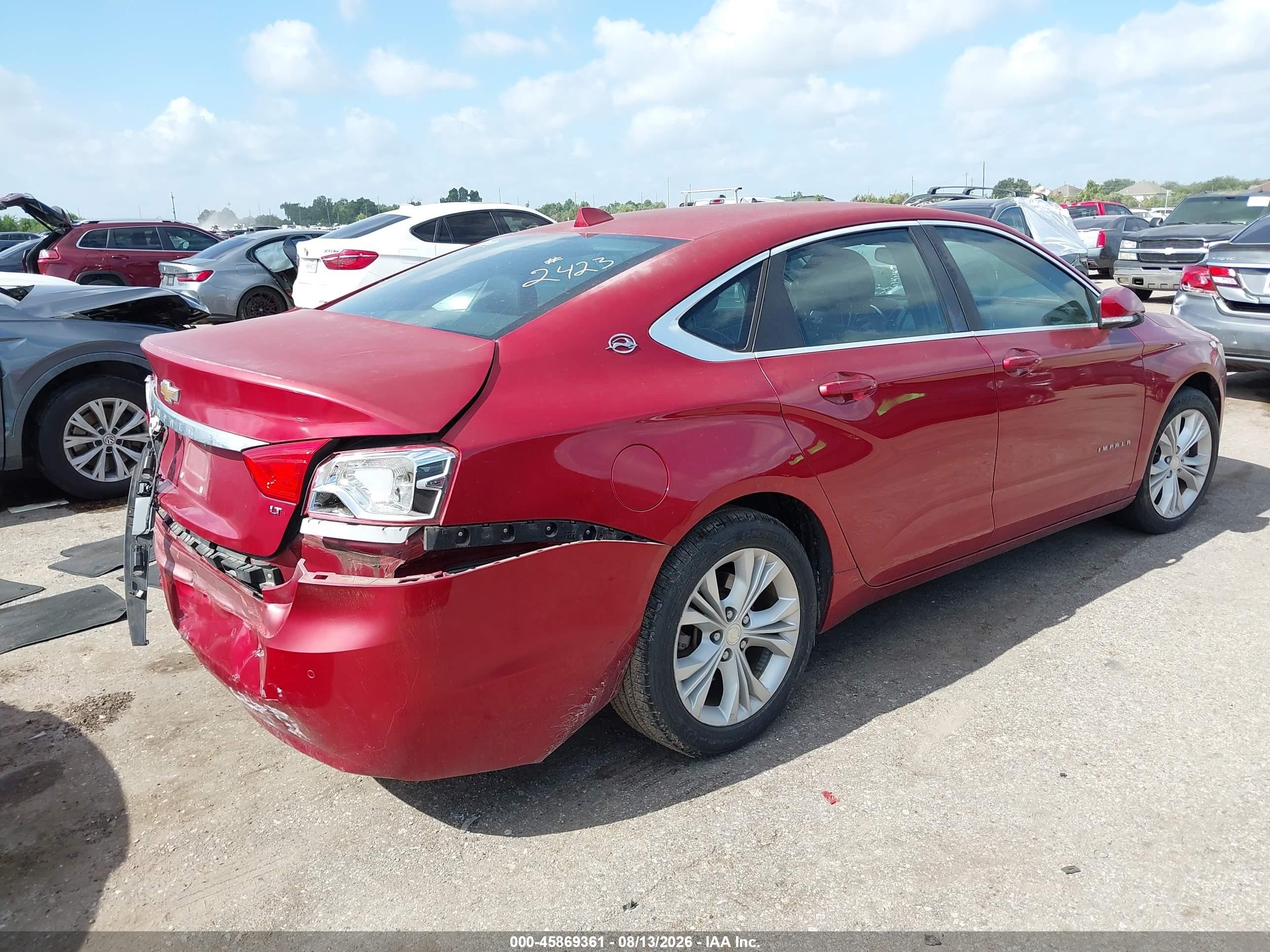 2014 Chevrolet Impala 1lt Red vin: 1G1115SL7EU112423