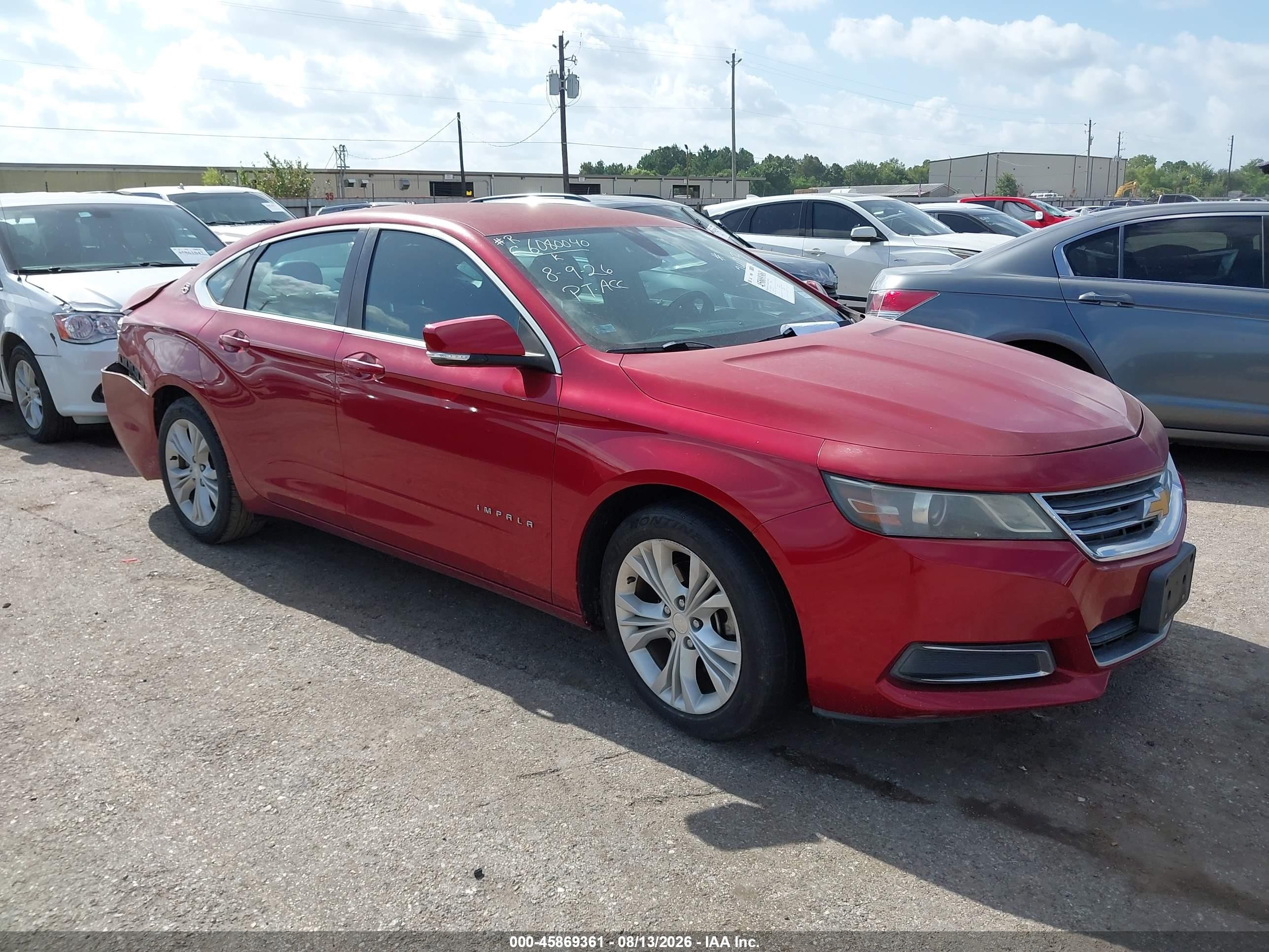 2014 Chevrolet Impala 1lt Red vin: 1G1115SL7EU112423
