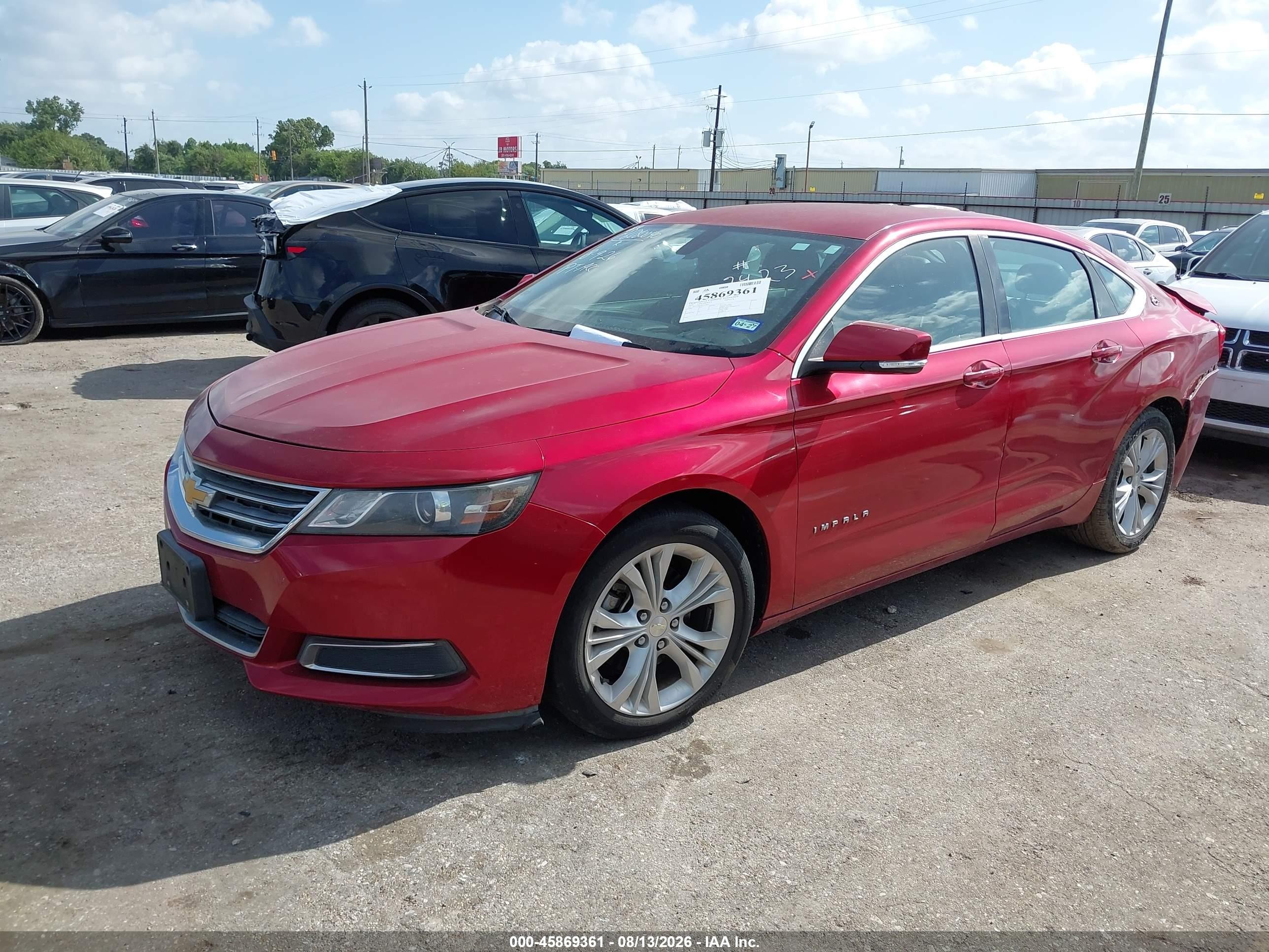 2014 Chevrolet Impala 1lt Red vin: 1G1115SL7EU112423