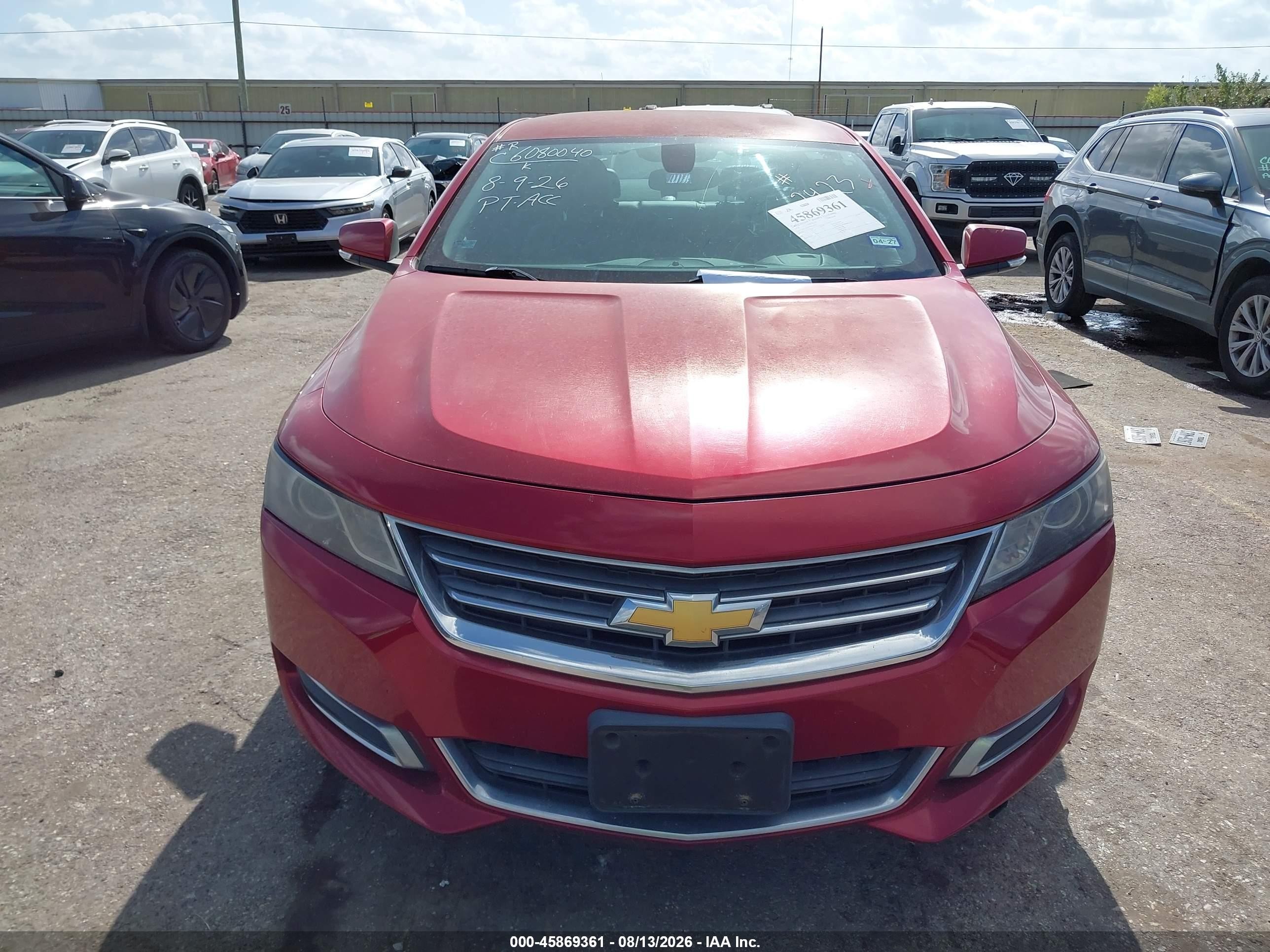 2014 Chevrolet Impala 1lt Red vin: 1G1115SL7EU112423