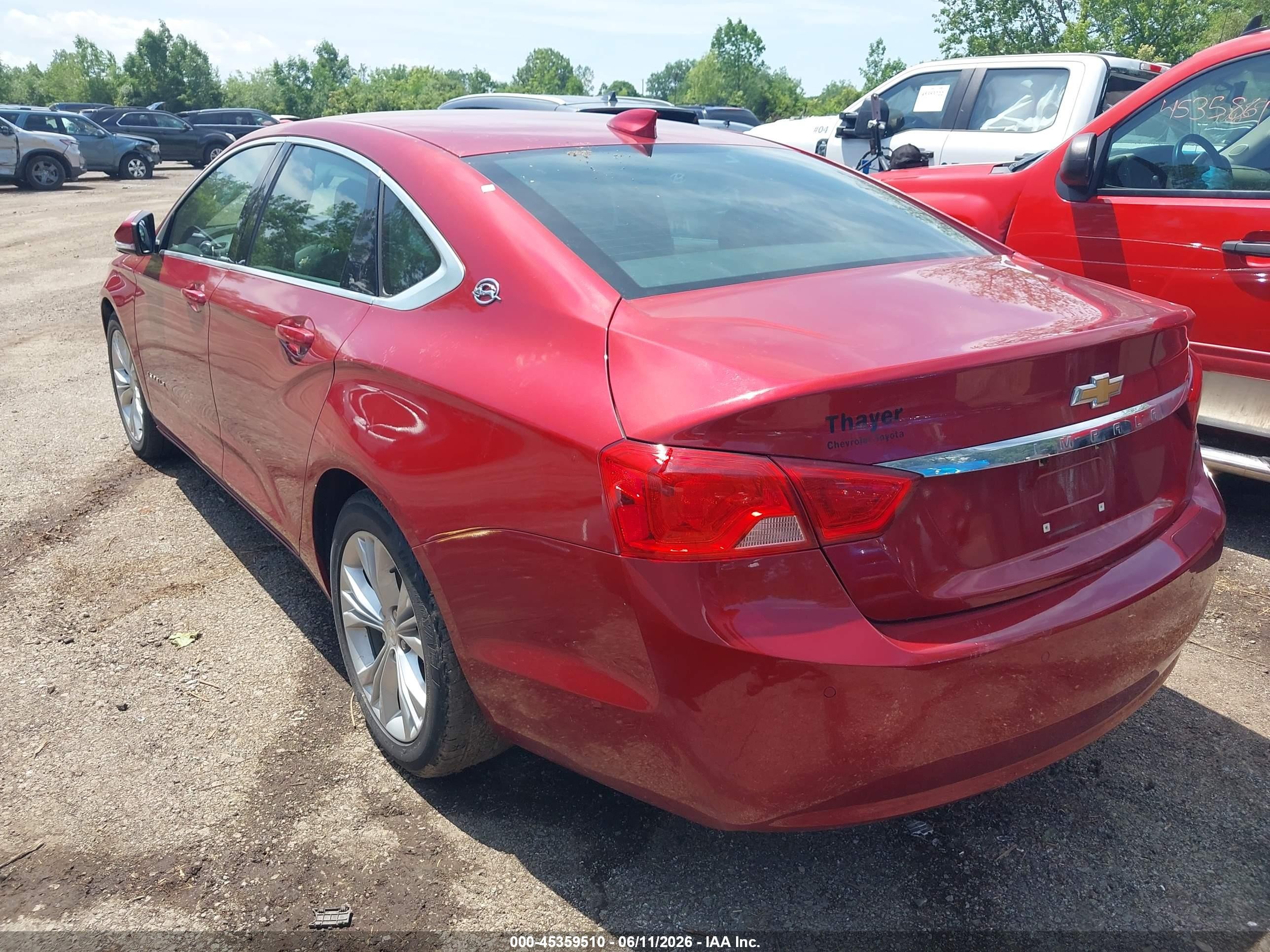 2015 Chevrolet Impala 1lt Red vin: 1G1115SL9FU132562