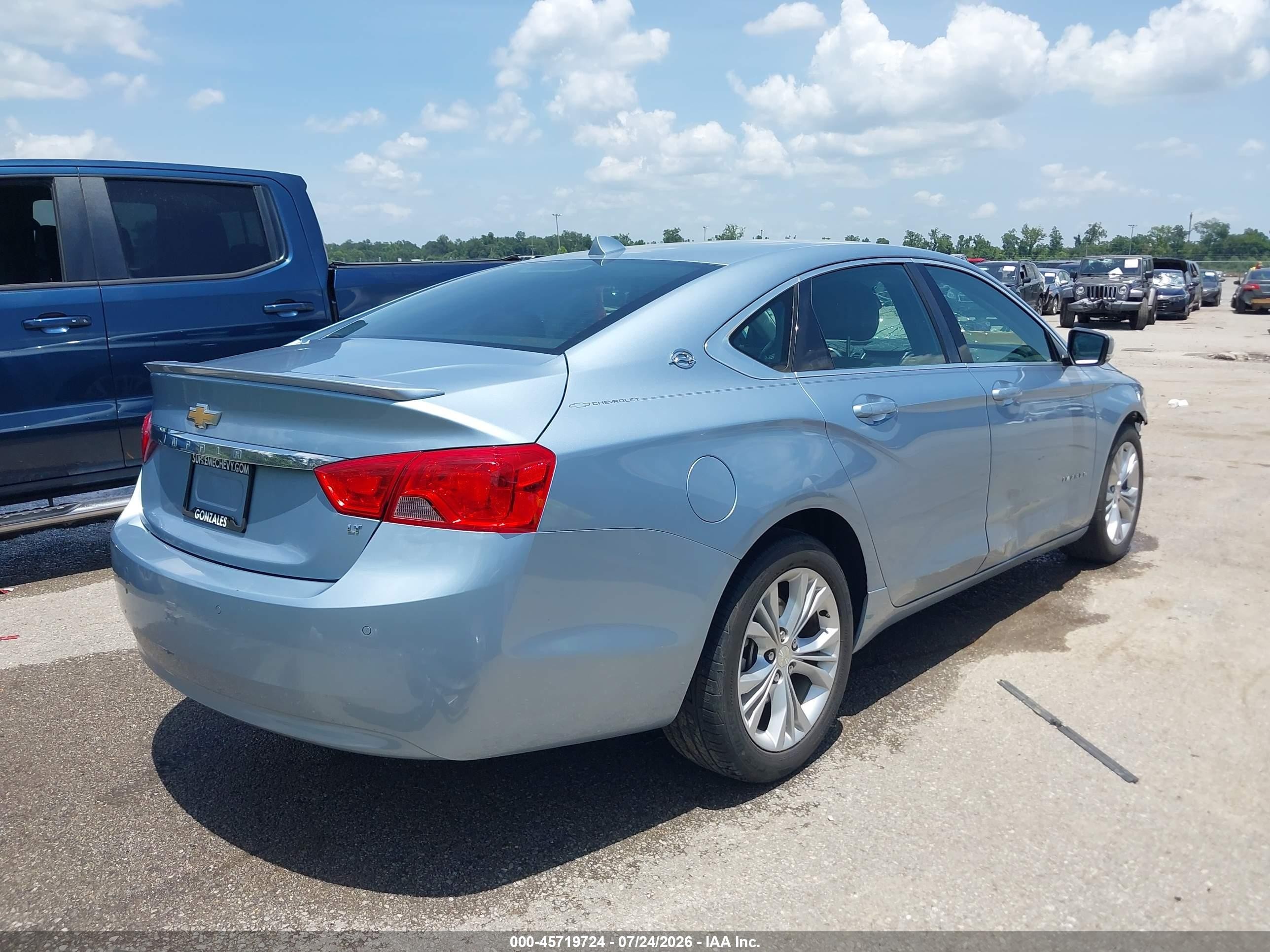 2014 Chevrolet Impala 1lt Light Blue vin: 1G1115SLXEU147828