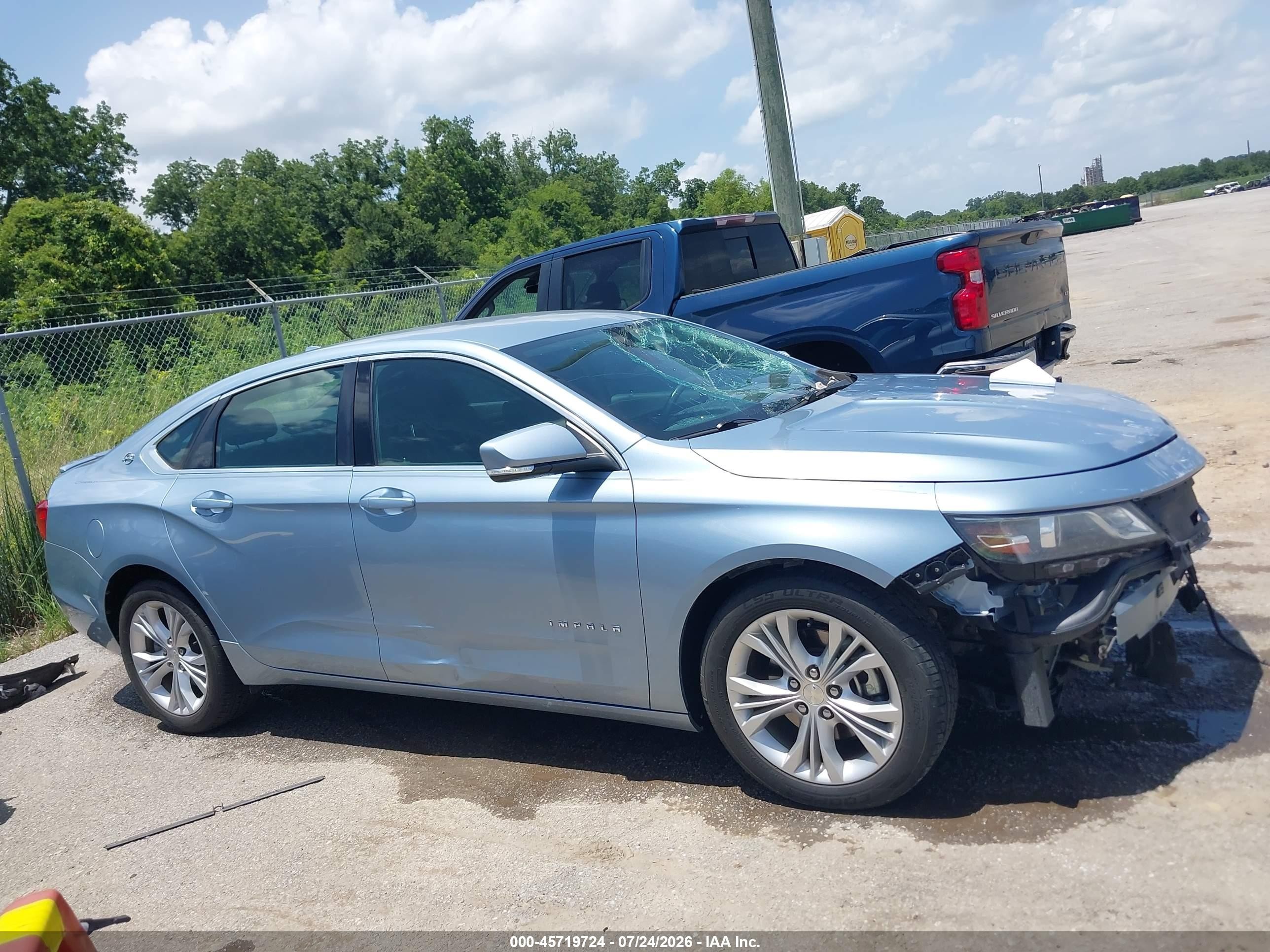 2014 Chevrolet Impala 1lt Light Blue vin: 1G1115SLXEU147828