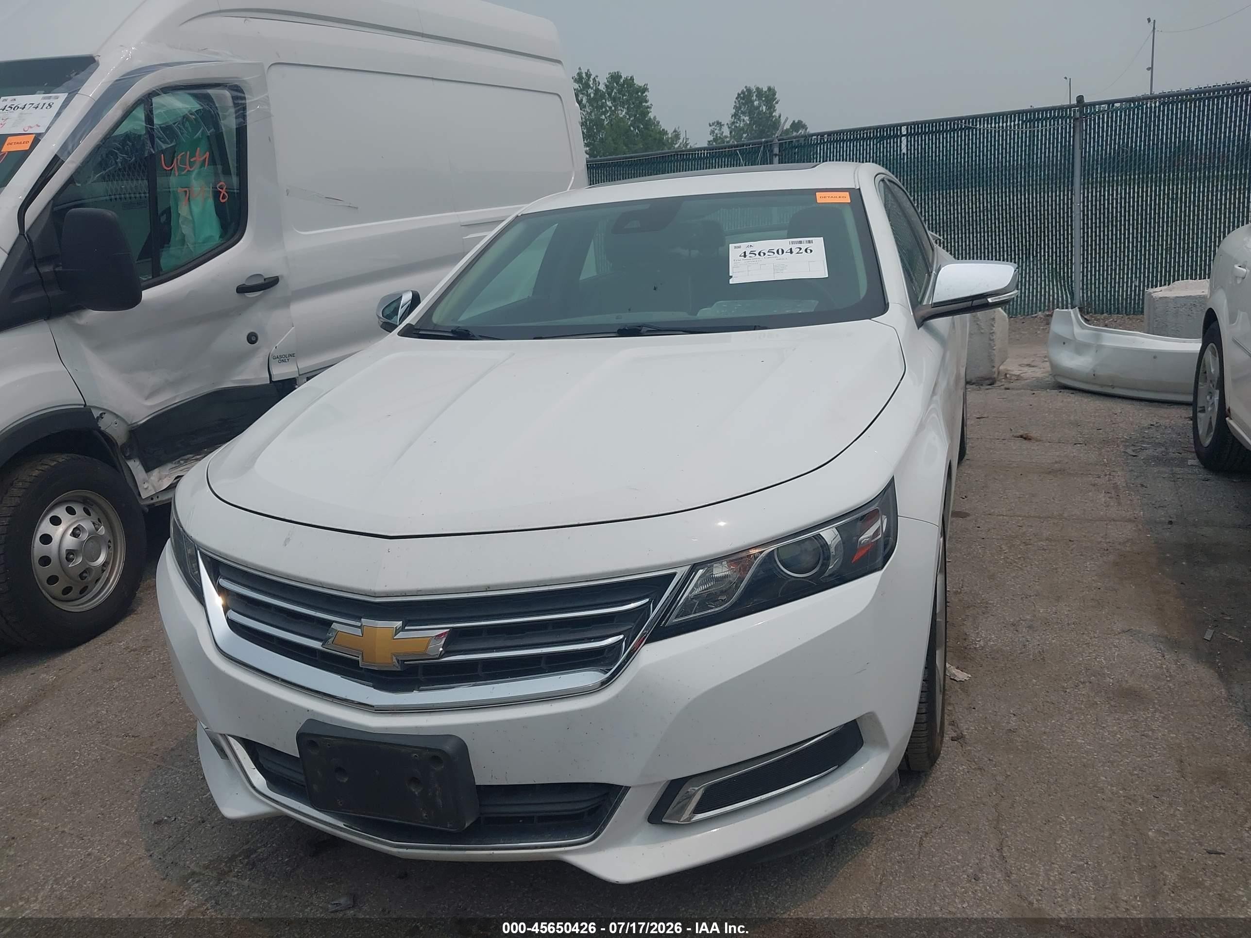 2015 Chevrolet Impala 2lt White vin: 1G1125S34FU147936
