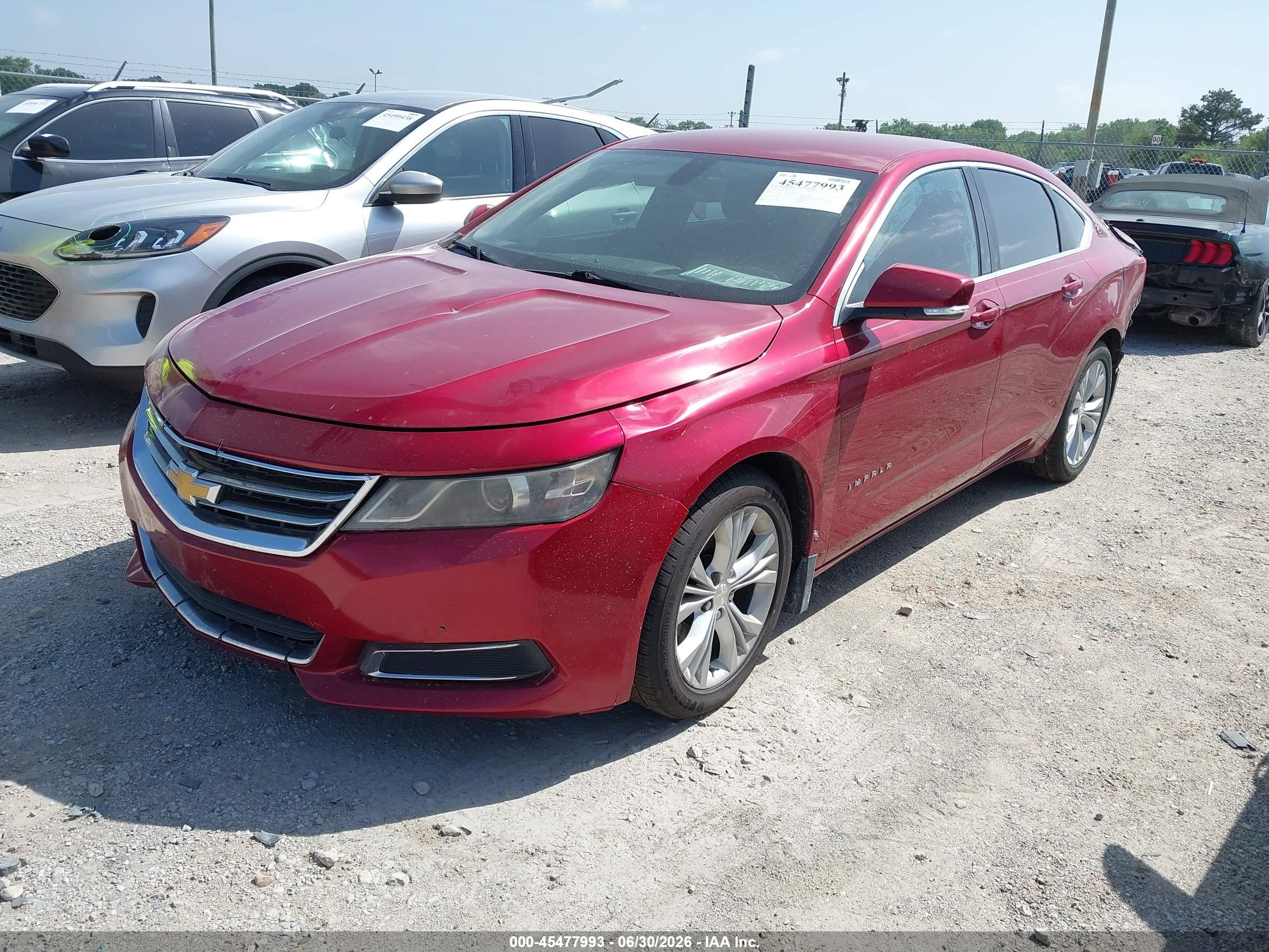 2014 Chevrolet Impala 2lt Red vin: 1G1125S35EU128181