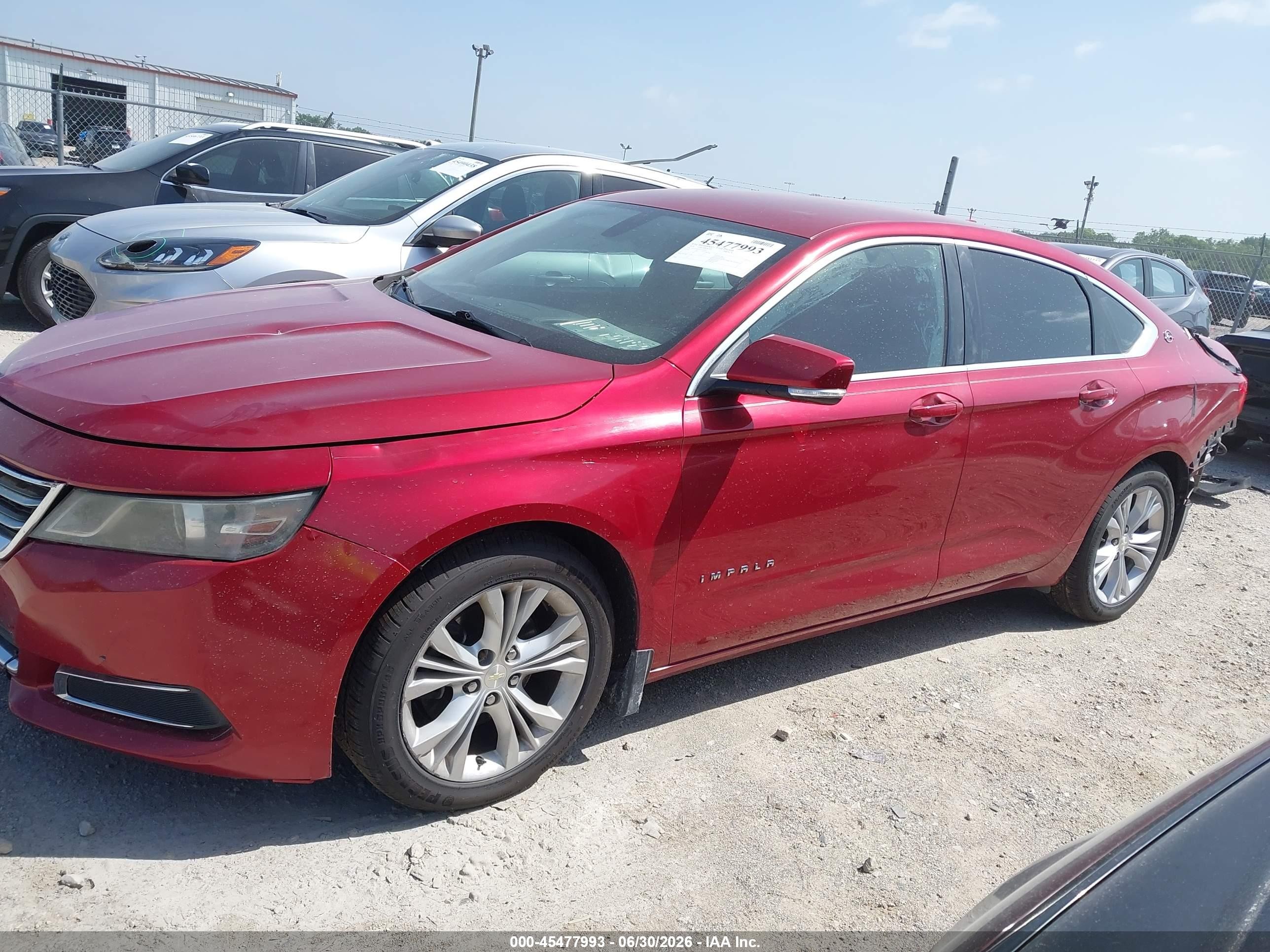 2014 Chevrolet Impala 2lt Red vin: 1G1125S35EU128181