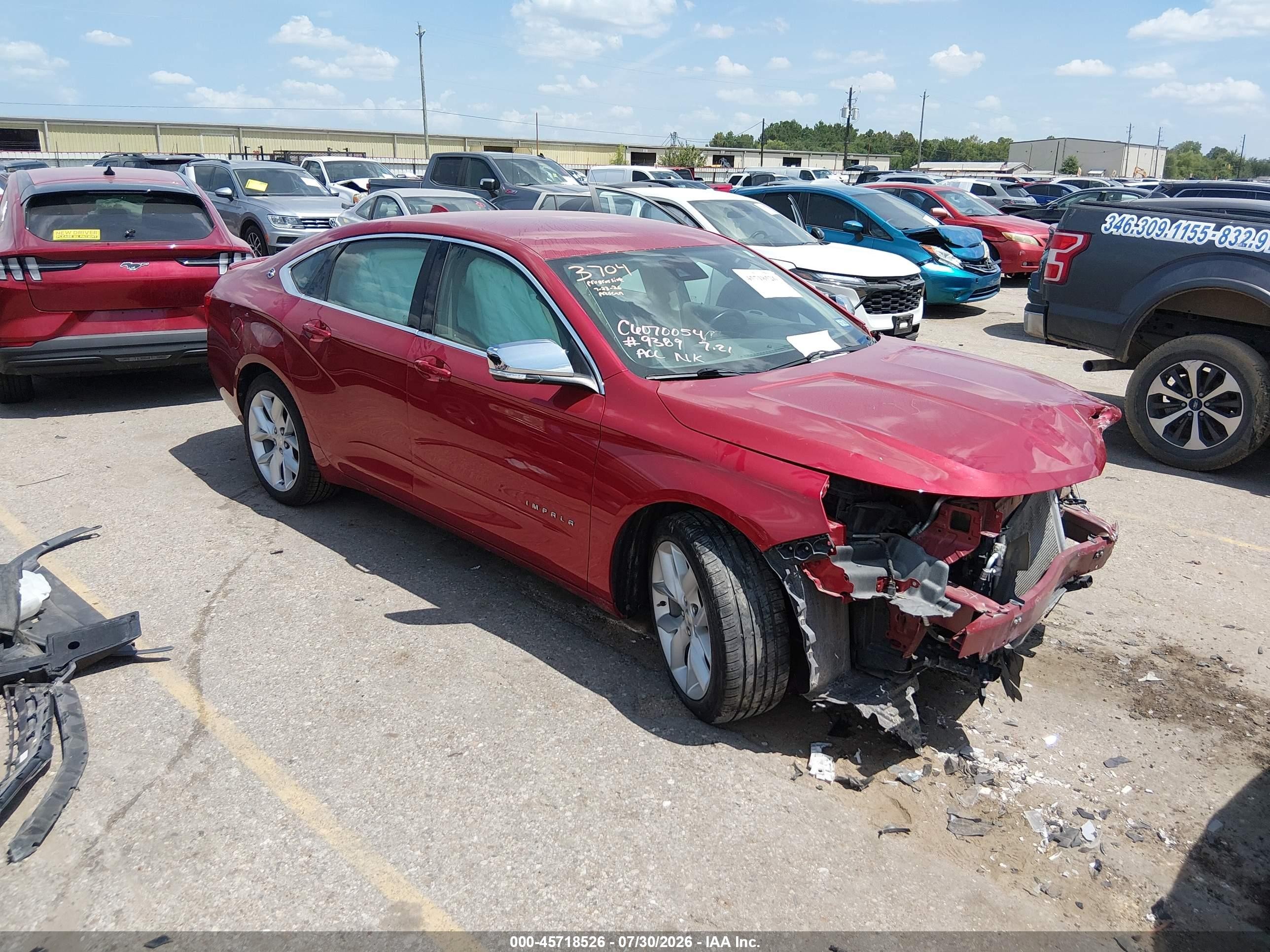 2014 Chevrolet Impala 2lt Red vin: 1G1125S36EU119389