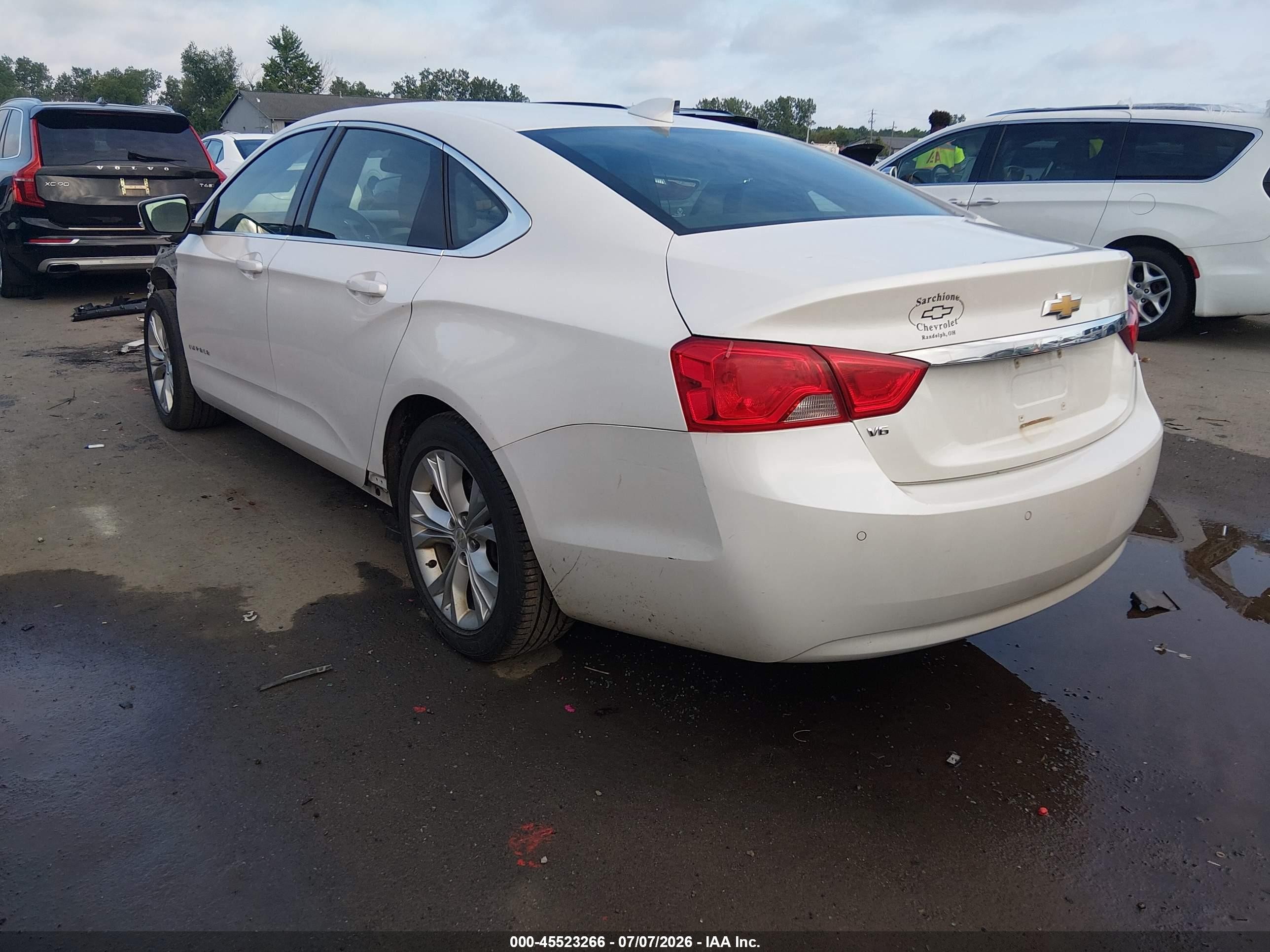 2015 Chevrolet Impala 2lt White vin: 1G1125S36FU146044