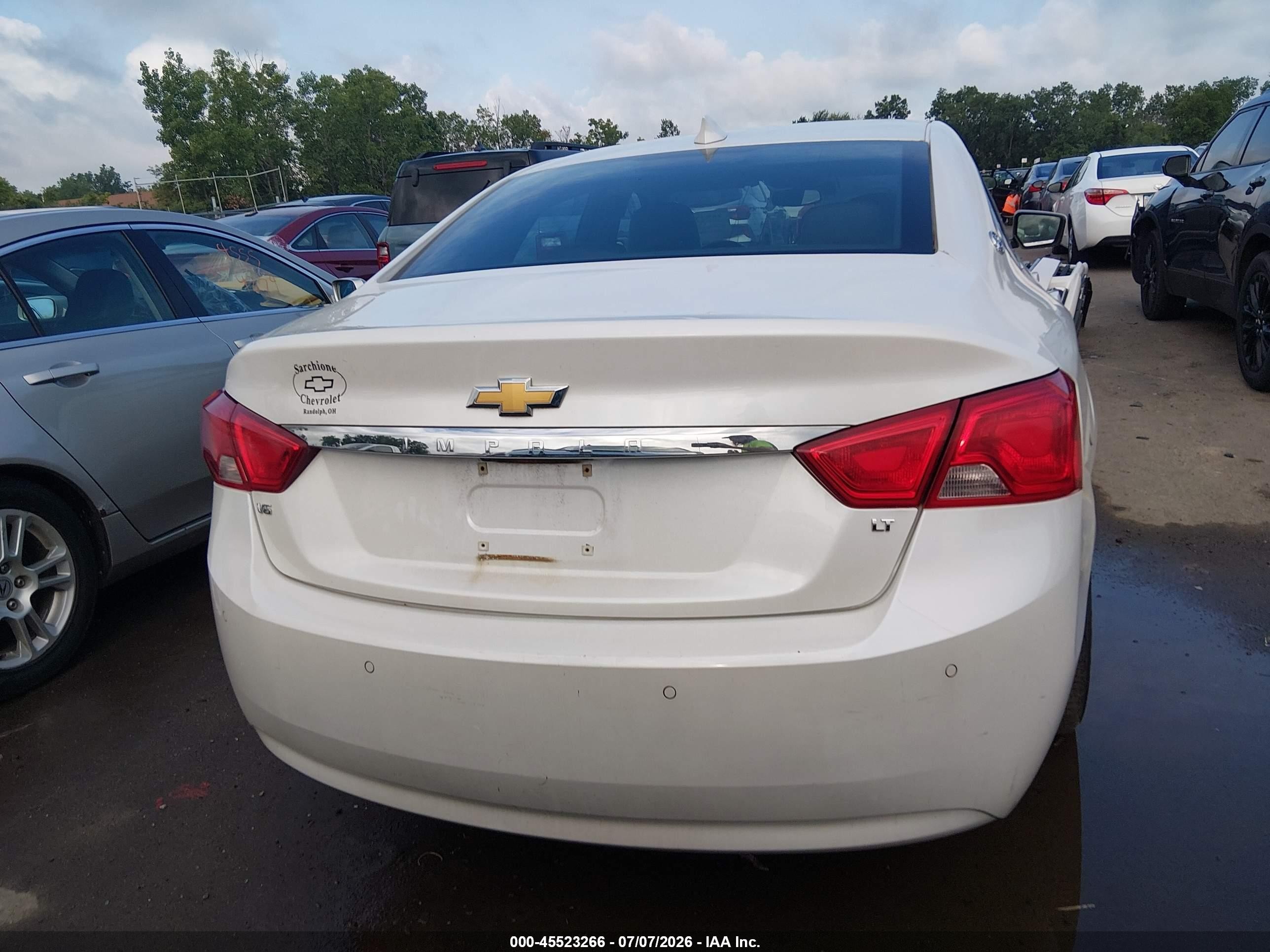 2015 Chevrolet Impala 2lt White vin: 1G1125S36FU146044