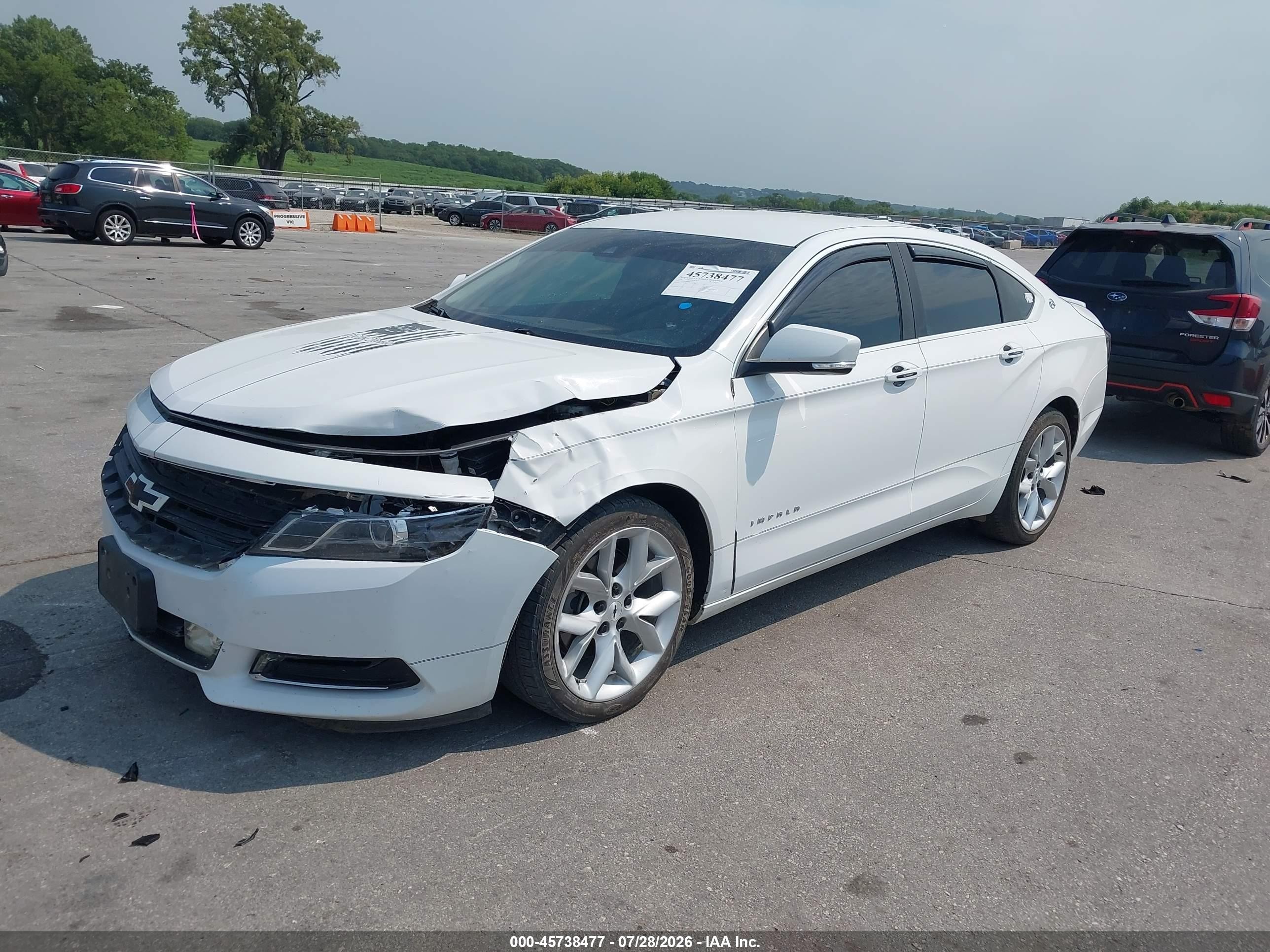 2014 Chevrolet Impala 2lt White vin: 1G1125S38EU100133