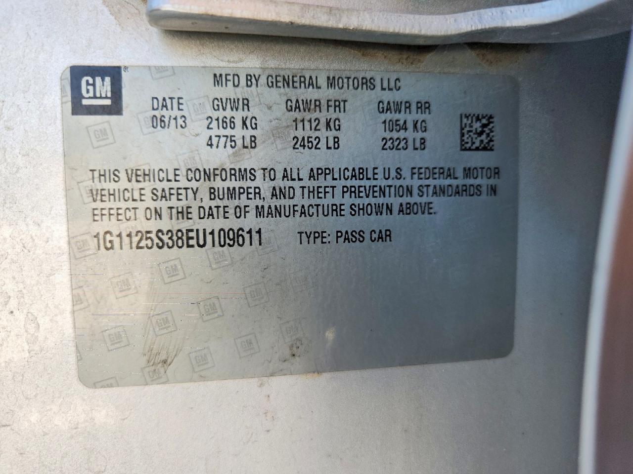 2014 Chevrolet Impala Lt Silver vin: 1G1125S38EU109611
