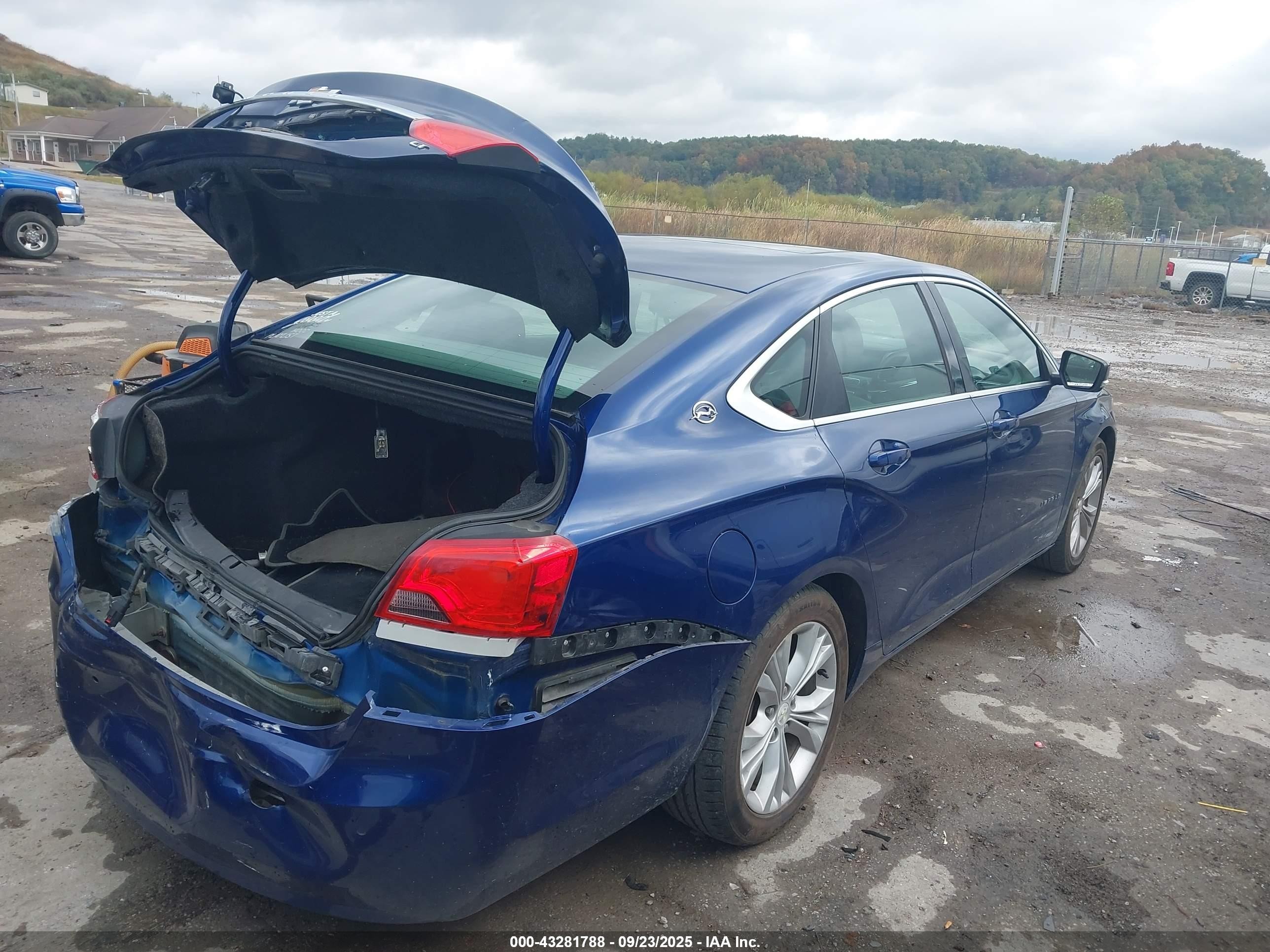 2014 Chevrolet Impala 2lt Синий vin: 1G1125S38EU138946