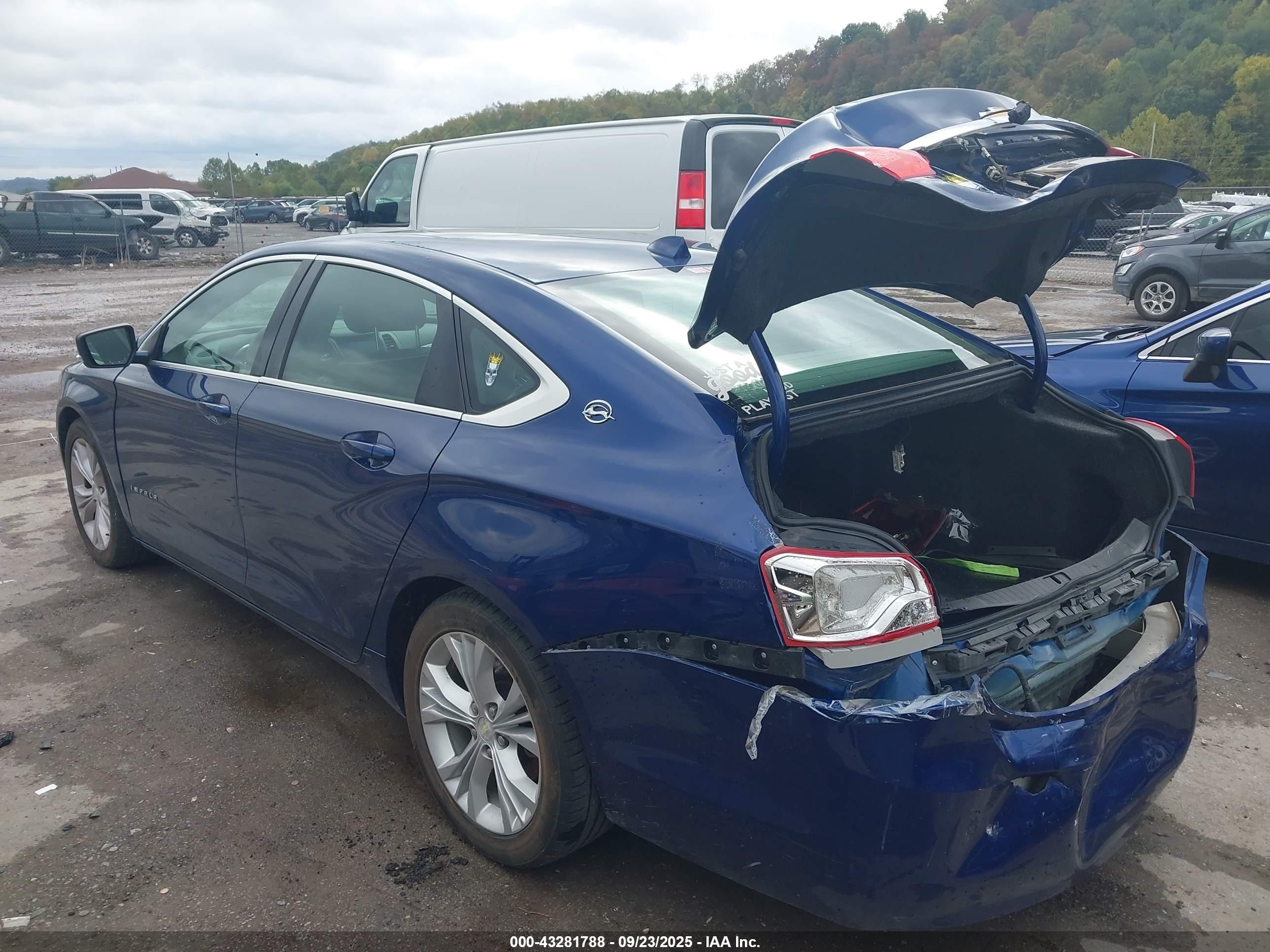 2014 Chevrolet Impala 2lt Синий vin: 1G1125S38EU138946