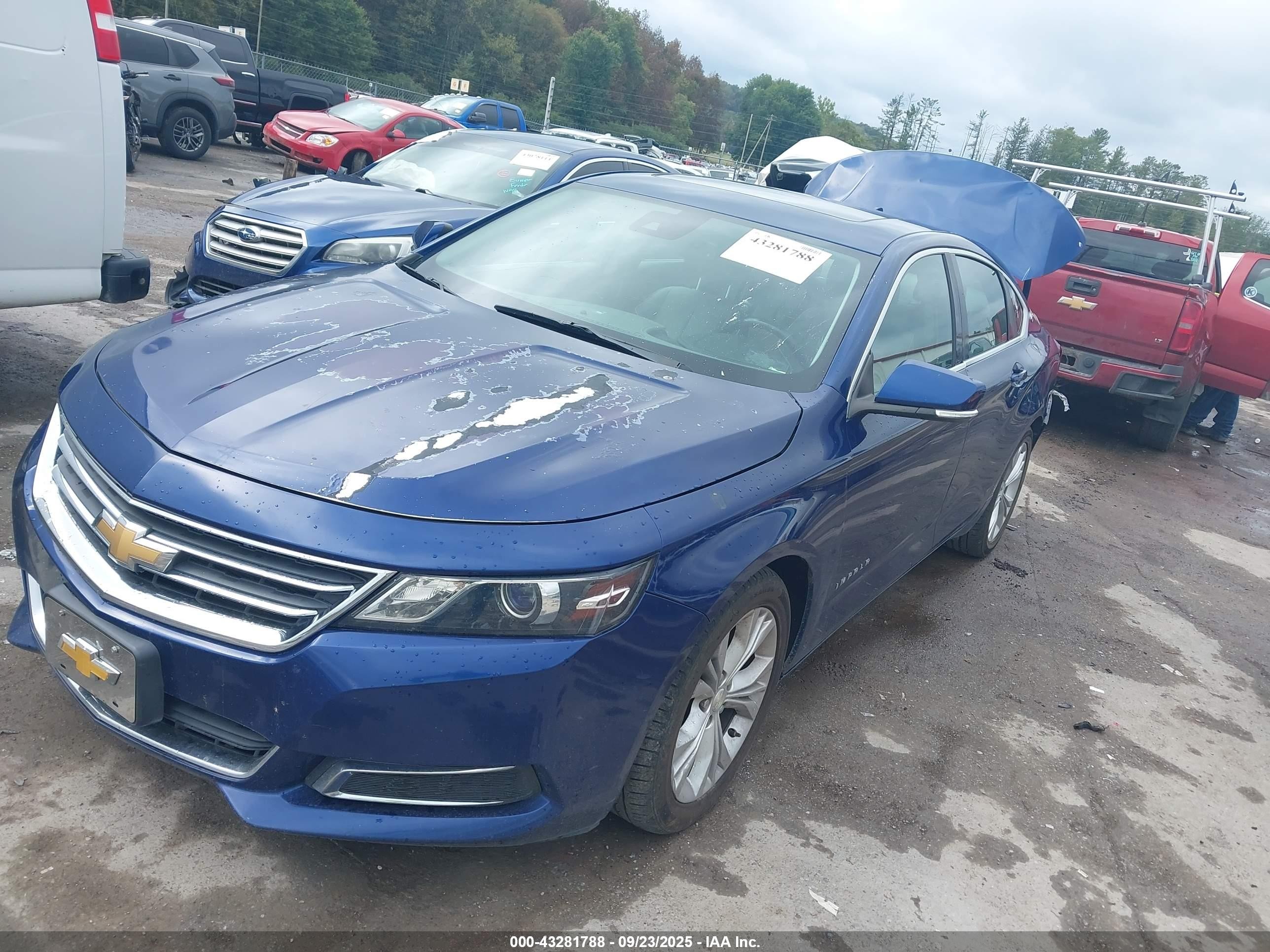 2014 Chevrolet Impala 2lt Синий vin: 1G1125S38EU138946