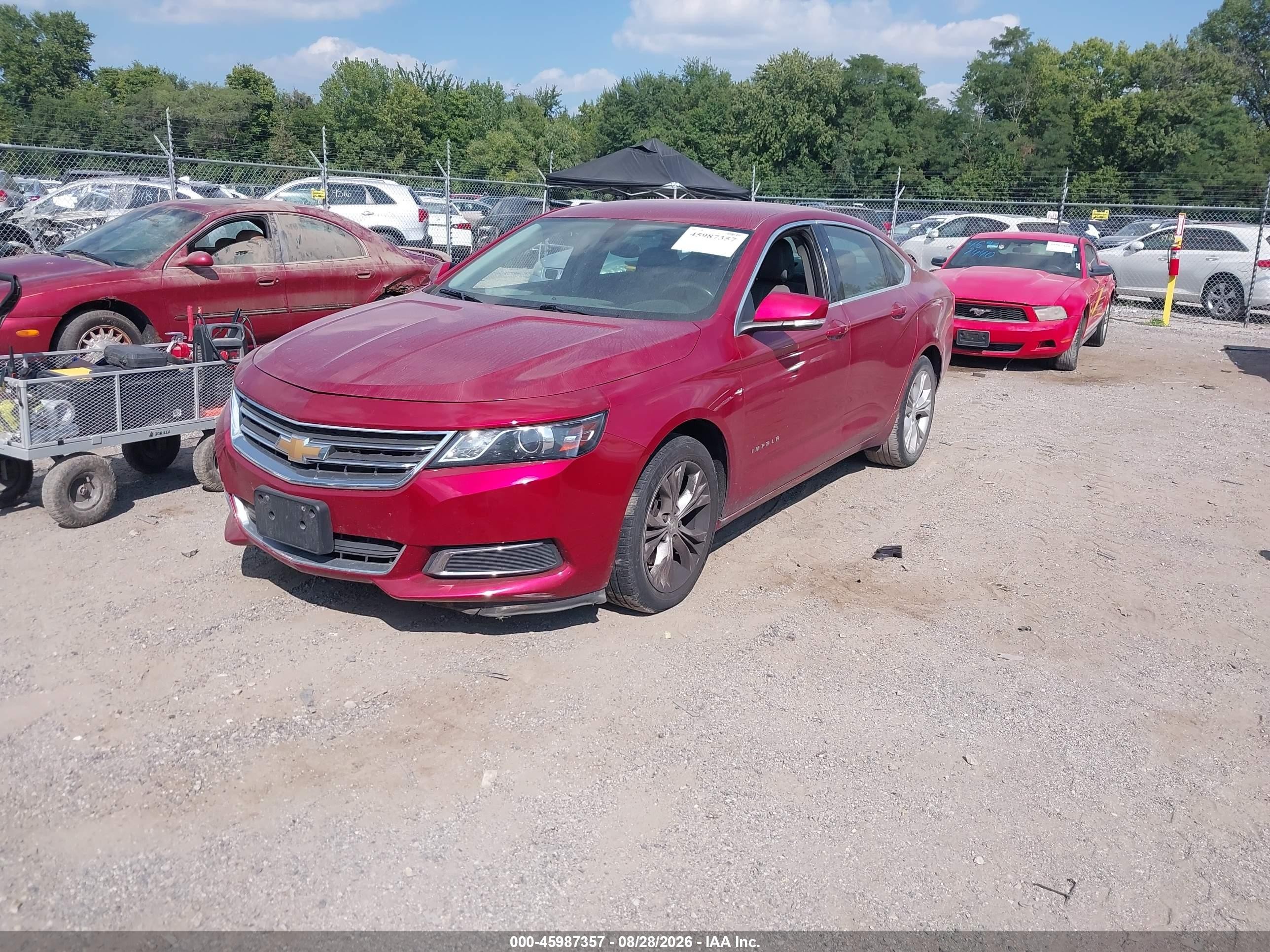 2015 Chevrolet Impala 2lt Красный vin: 1G1125S38FU122876