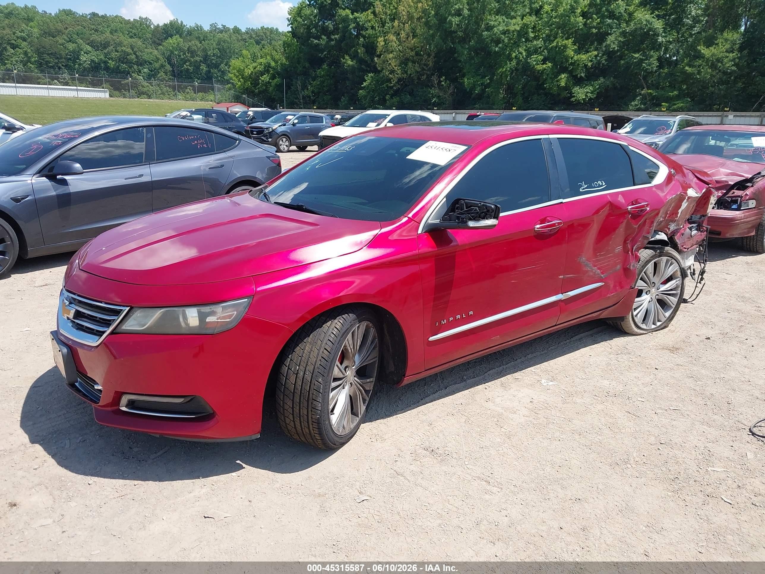 2014 Chevrolet Impala 2lz Red vin: 1G1155S38EU109843