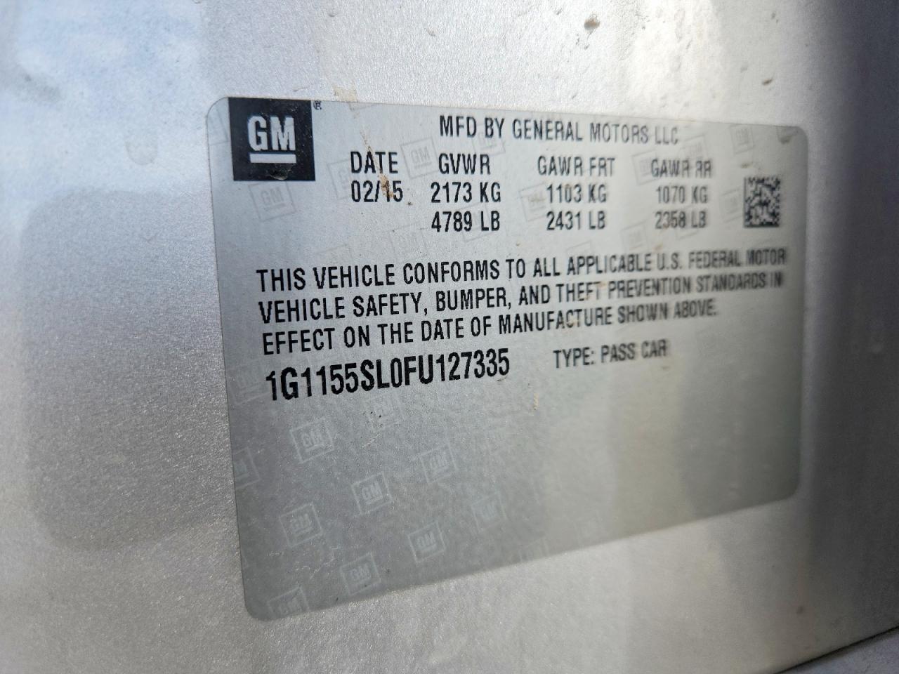 2015 Chevrolet Impala Ltz Silver vin: 1G1155SL0FU127335