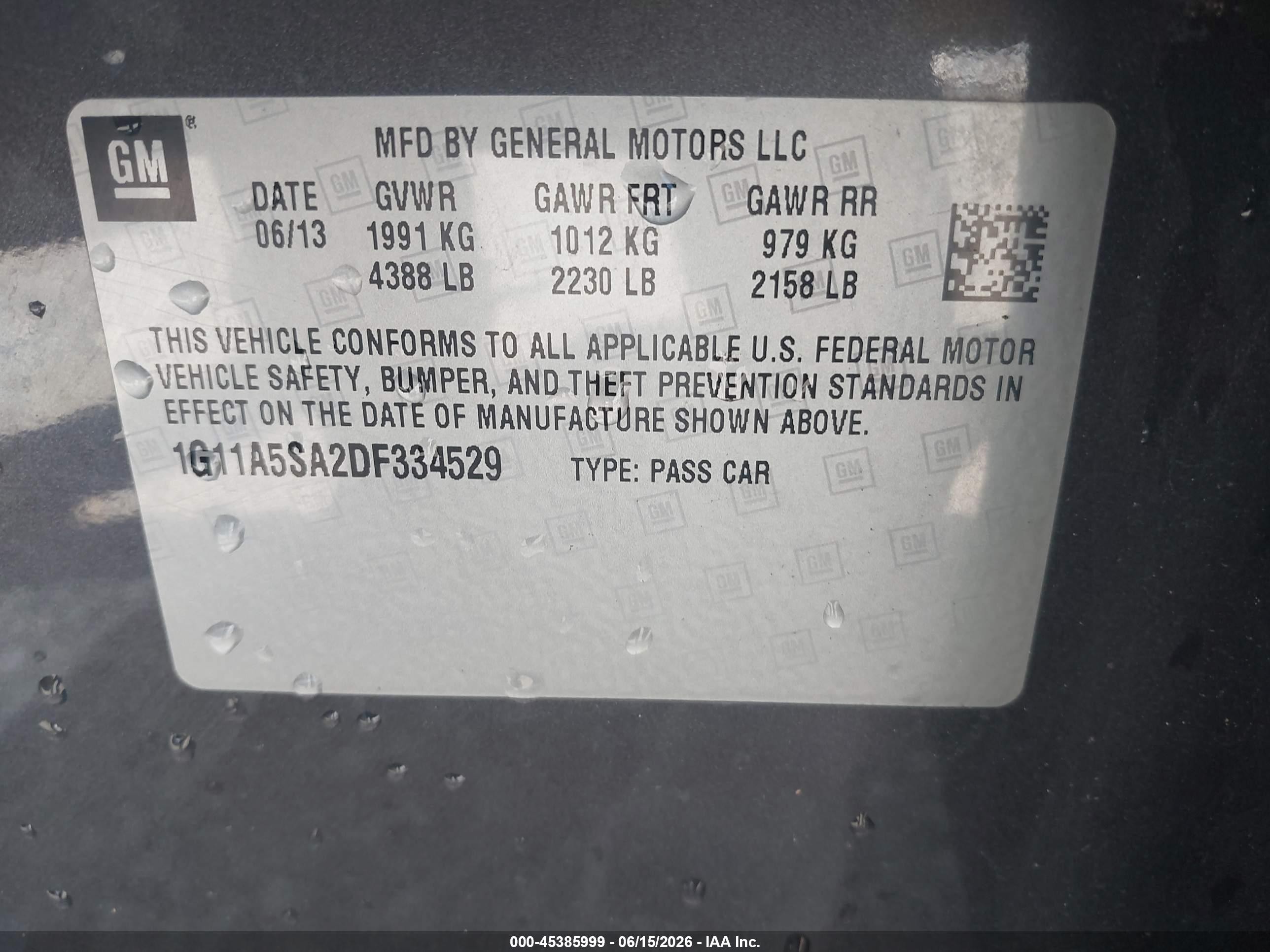 2013 Chevrolet Malibu 1fl Gray vin: 1G11A5SA2DF334529