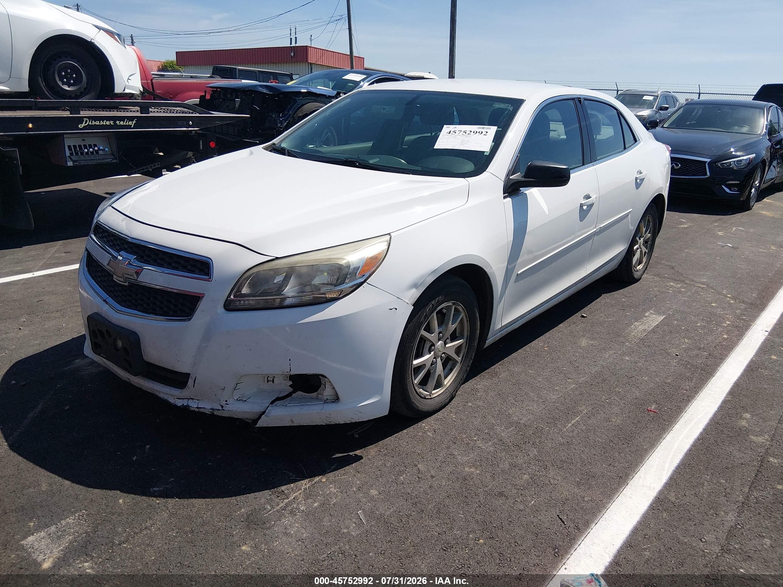 2013 Chevrolet Malibu 1fl White vin: 1G11A5SA5DF332578