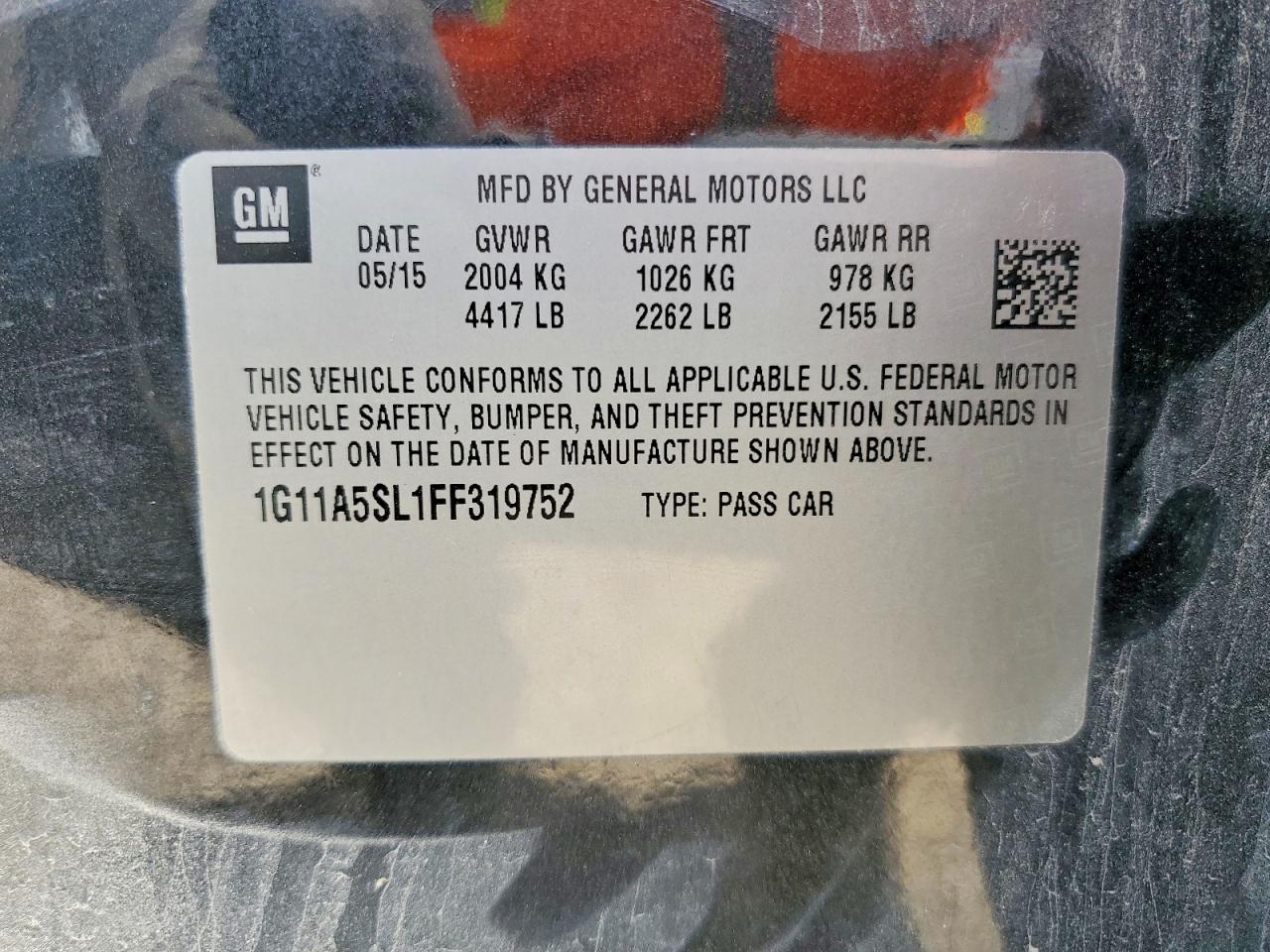 2015 Chevrolet Malibu Ls Gray vin: 1G11A5SL1FF319752