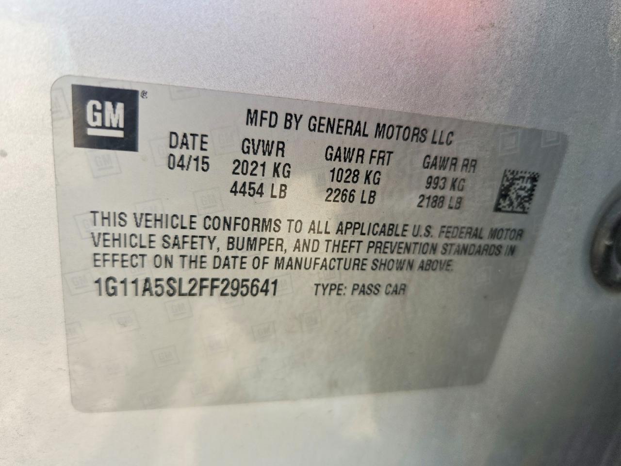 2015 Chevrolet Malibu Ls Silver vin: 1G11A5SL2FF295641