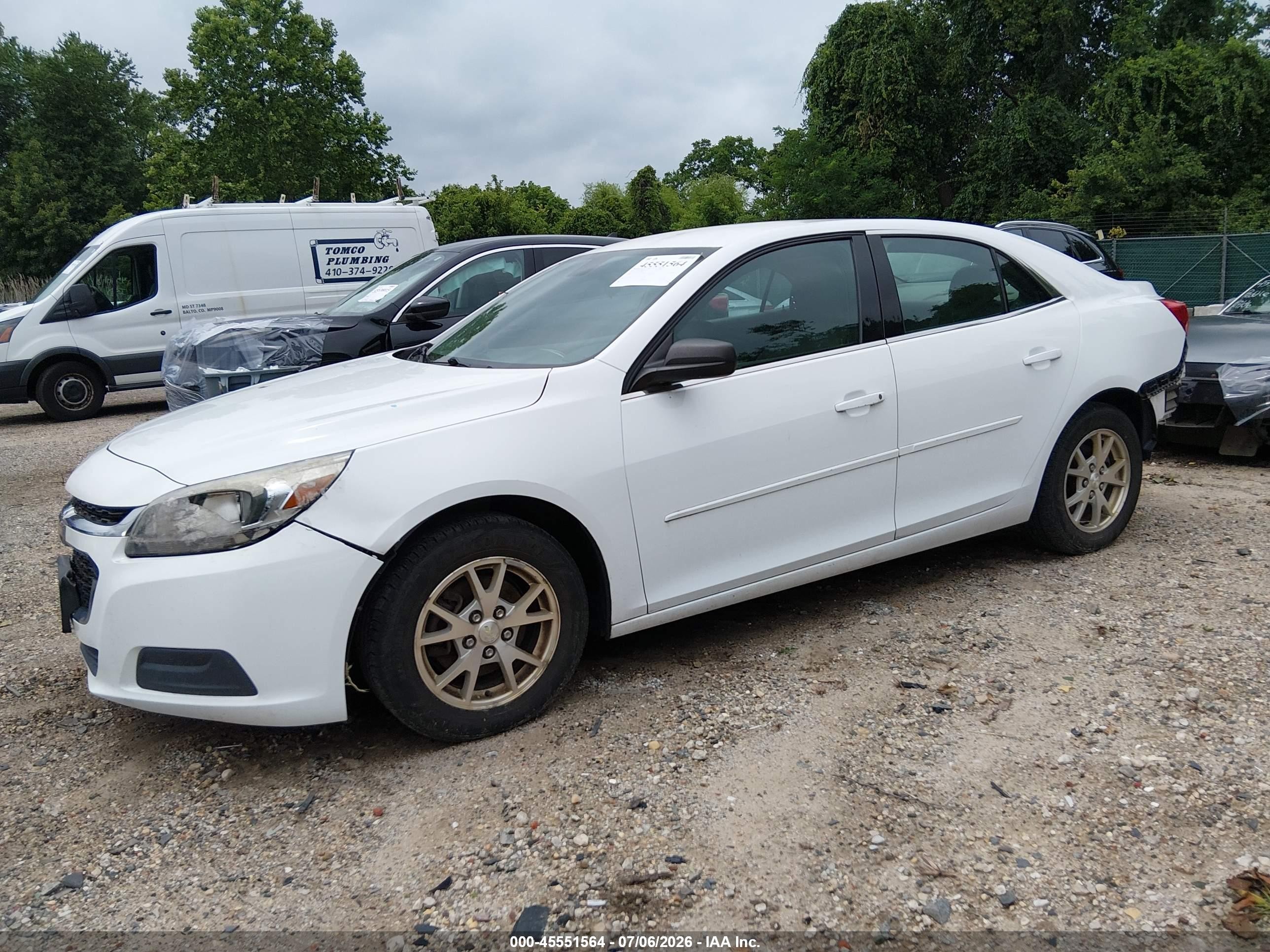 2014 Chevrolet Malibu 1fl White vin: 1G11A5SL3EU155446