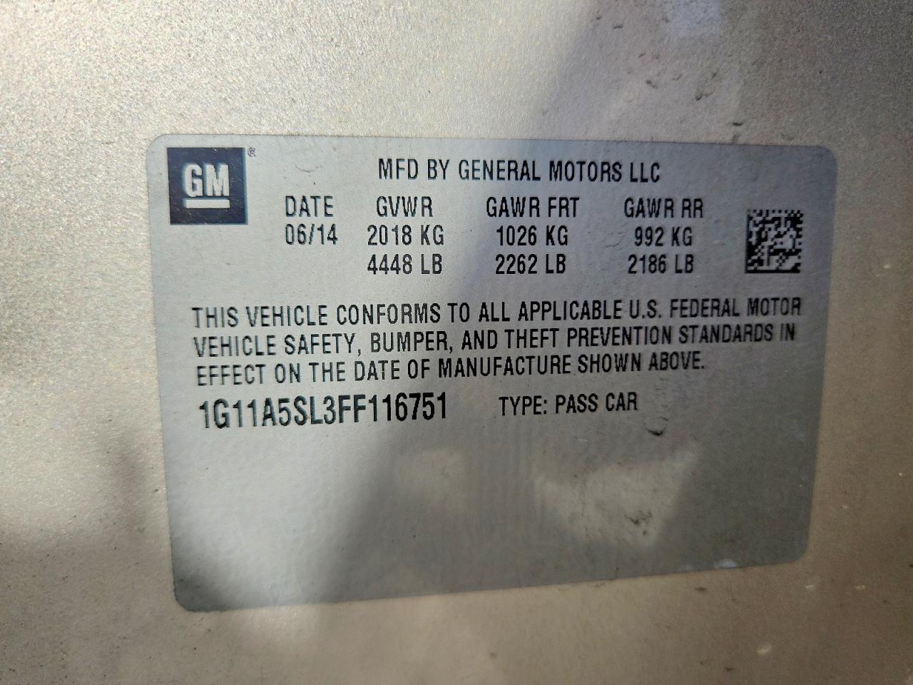 2015 Chevrolet Malibu Ls Gold vin: 1G11A5SL3FF116751