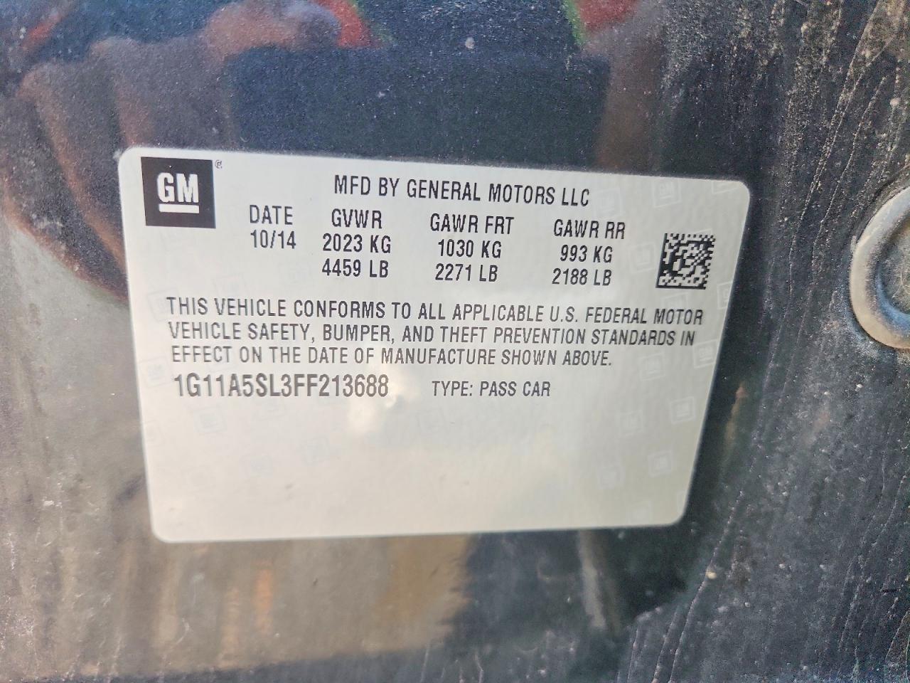 2015 Chevrolet Malibu Ls Charcoal vin: 1G11A5SL3FF213688