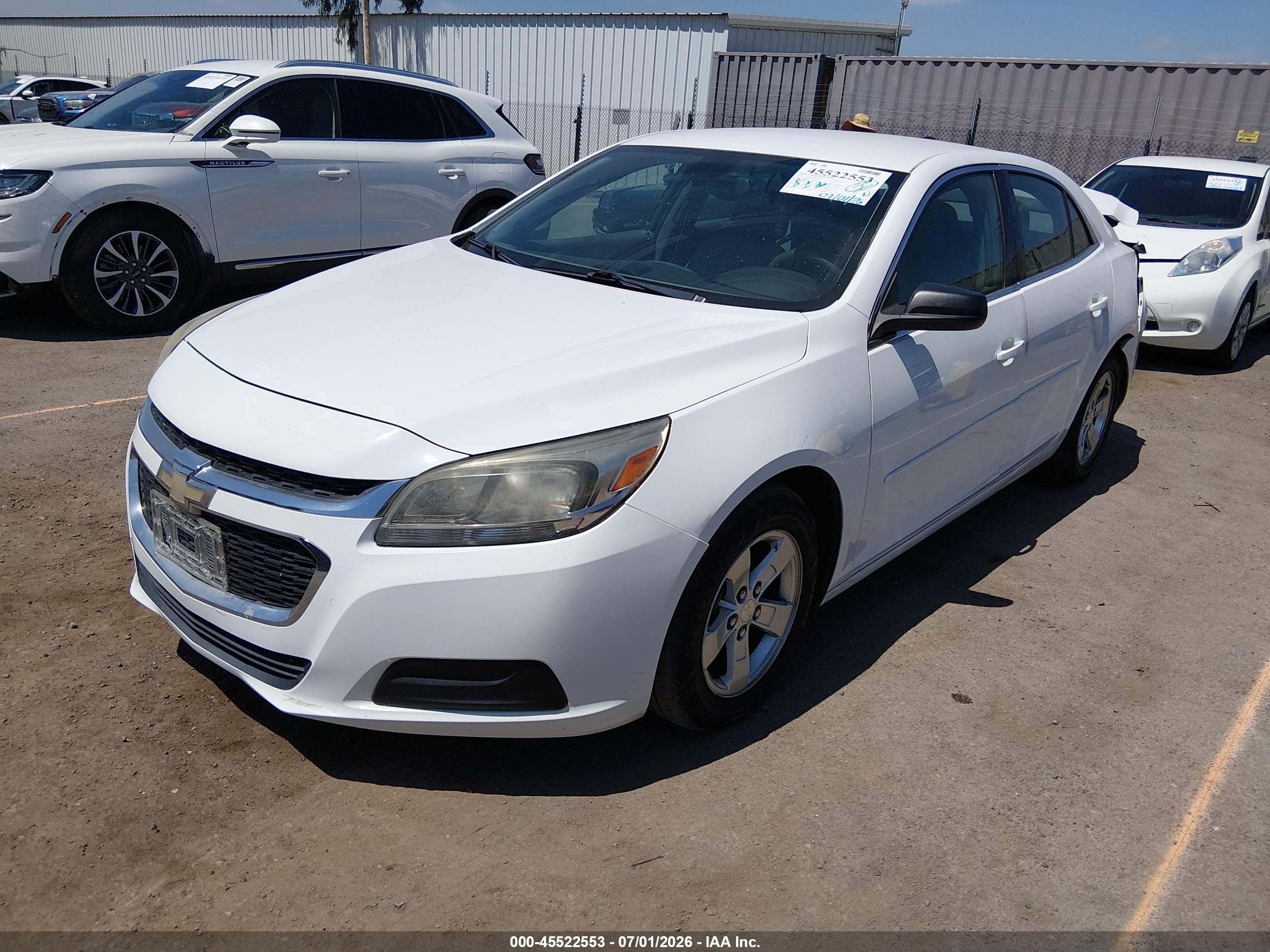 2015 Chevrolet Malibu 1fl White vin: 1G11A5SL3FU148997