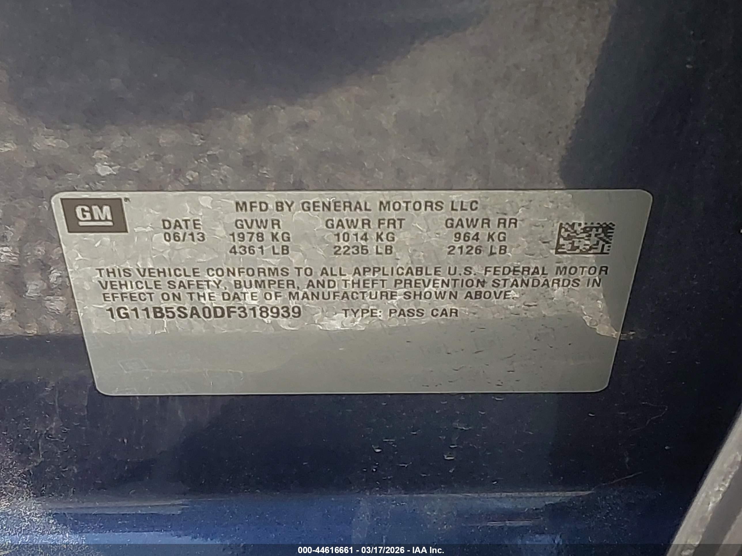 2013 Chevrolet Malibu 1ls Blue vin: 1G11B5SA0DF318939