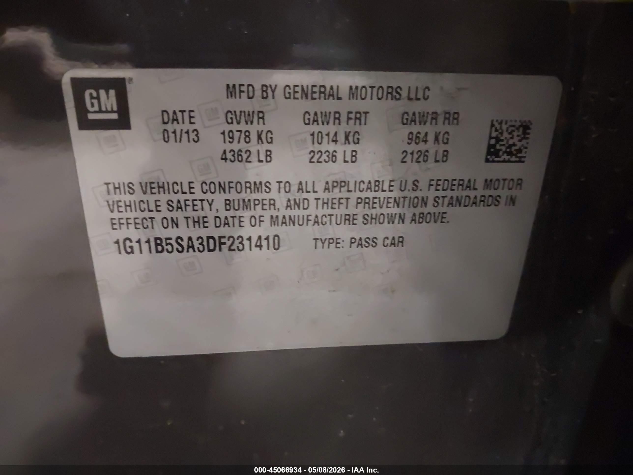 2013 Chevrolet Malibu 1ls Gray vin: 1G11B5SA3DF231410