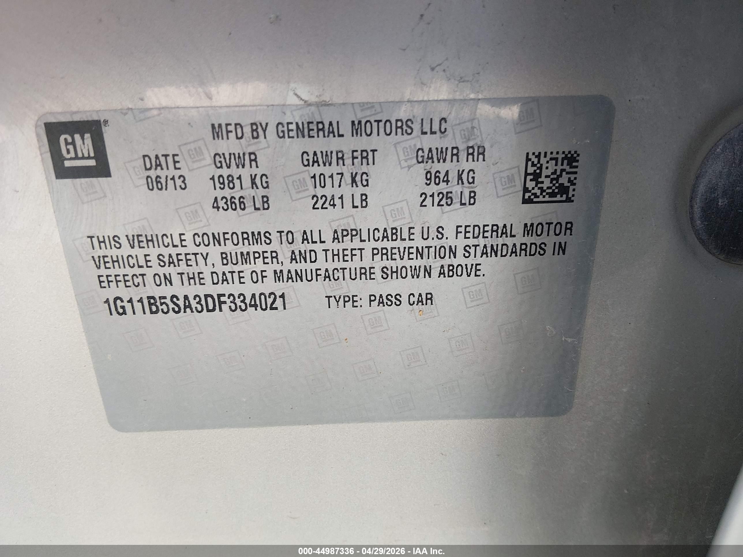 2013 Chevrolet Malibu 1ls Tan vin: 1G11B5SA3DF334021