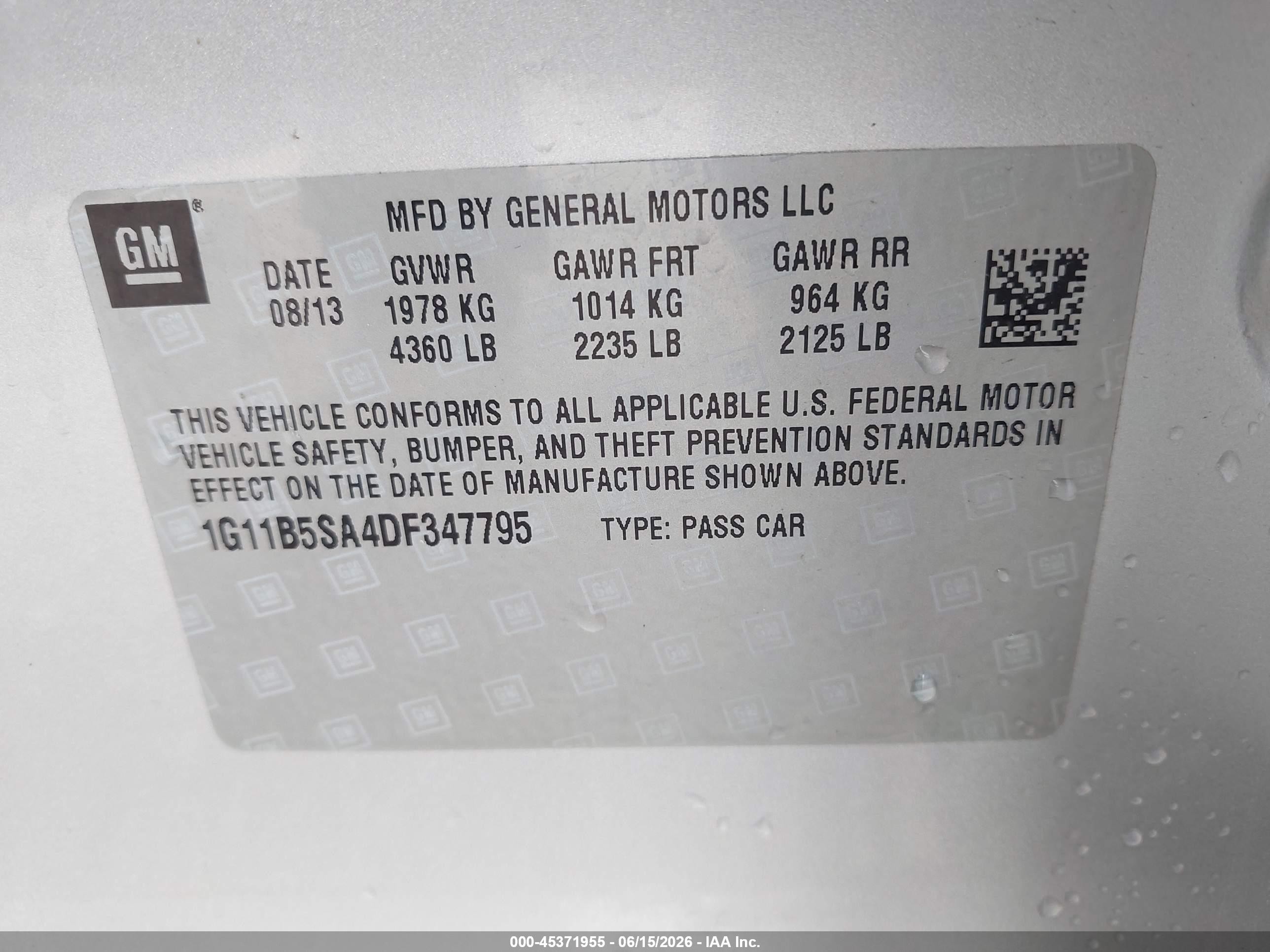 2013 Chevrolet Malibu 1ls Серебряный vin: 1G11B5SA4DF347795