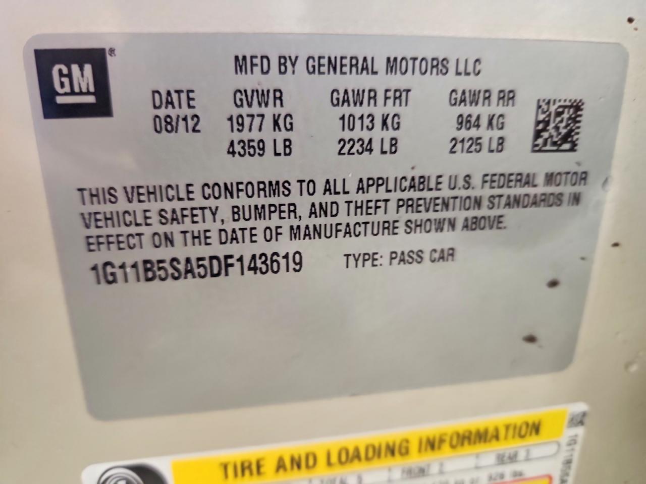 2013 Chevrolet Malibu Ls Gold vin: 1G11B5SA5DF143619