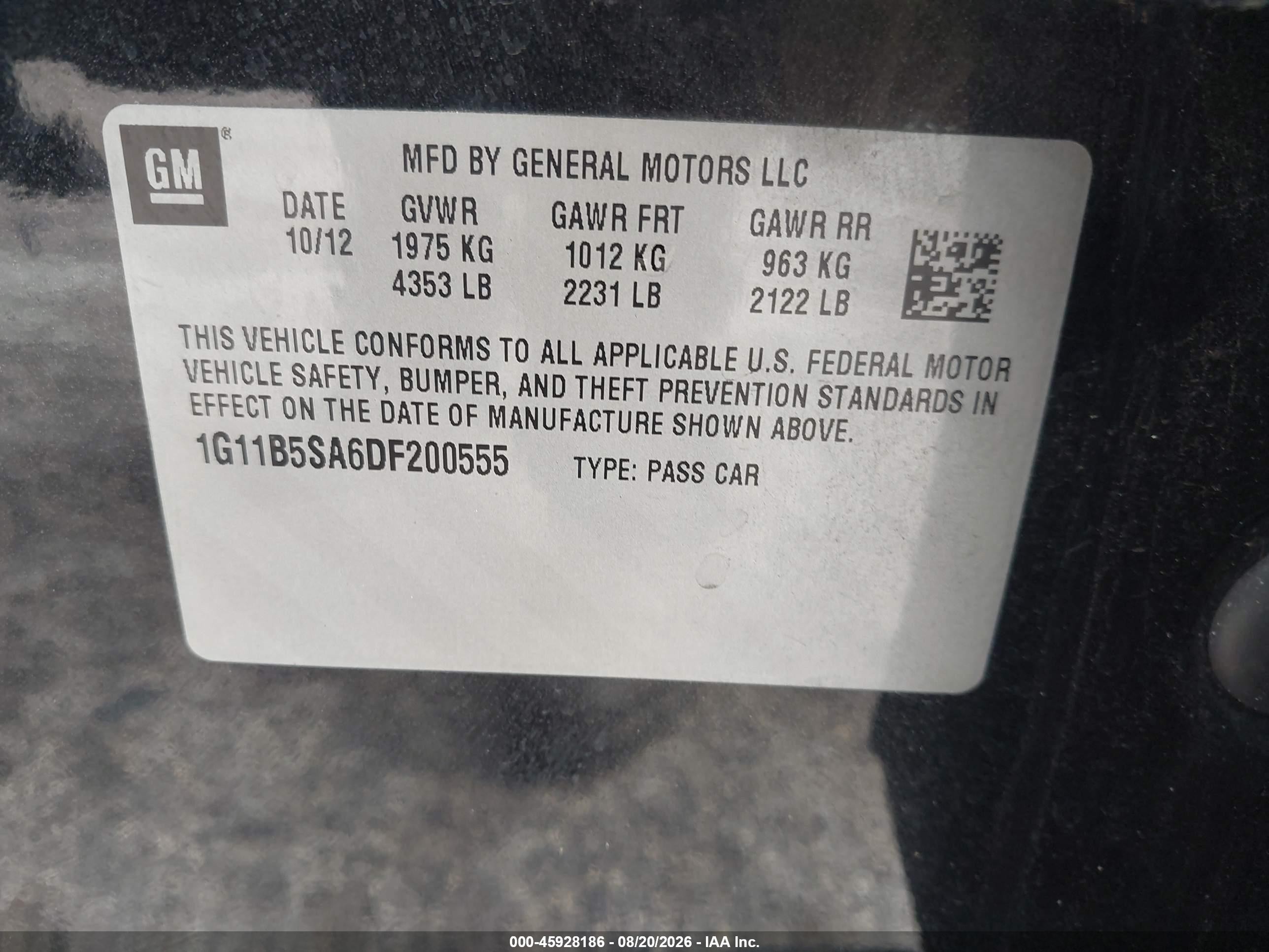 2013 Chevrolet Malibu 1ls Black vin: 1G11B5SA6DF200555