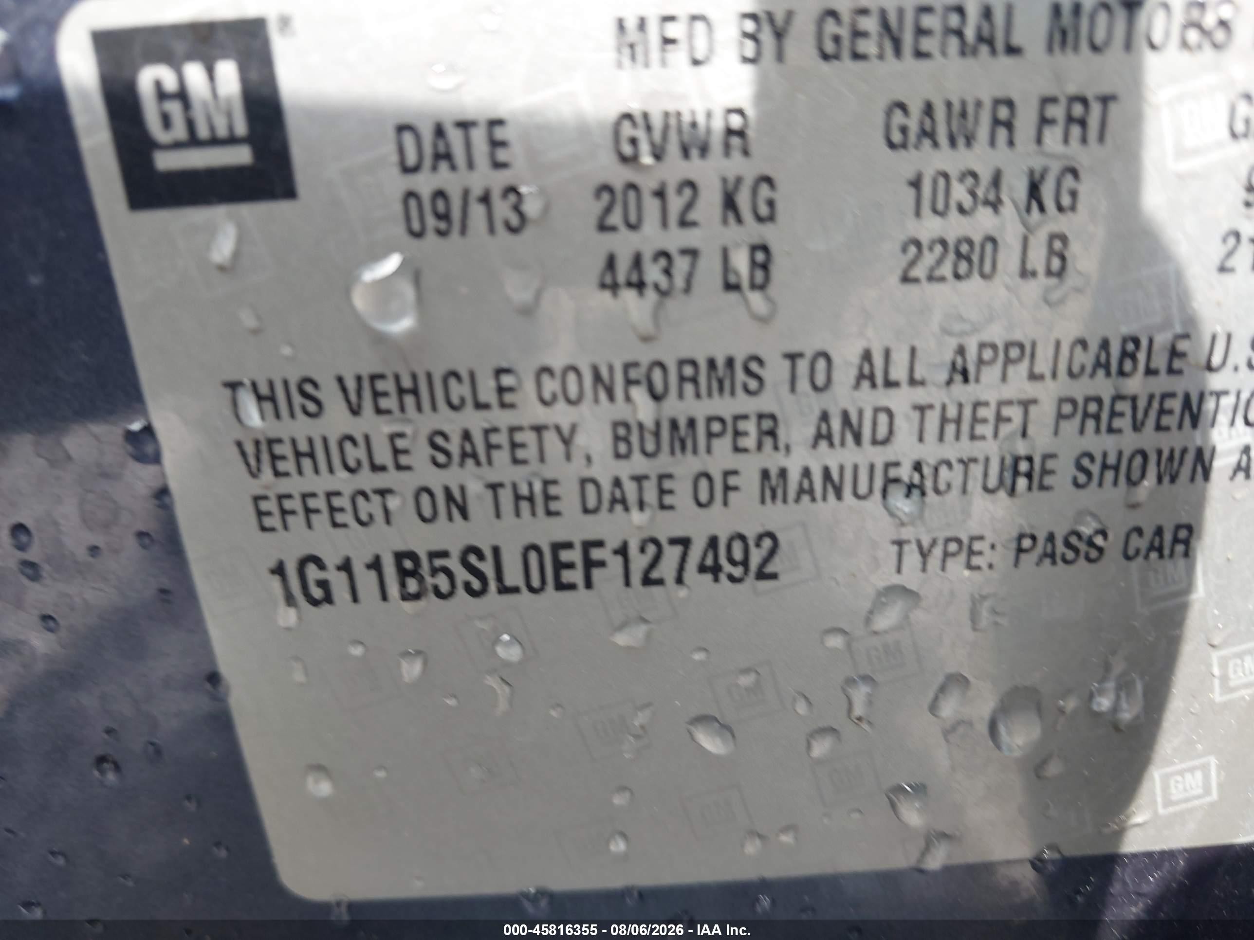 2014 Chevrolet Malibu 1ls Blue vin: 1G11B5SL0EF127492