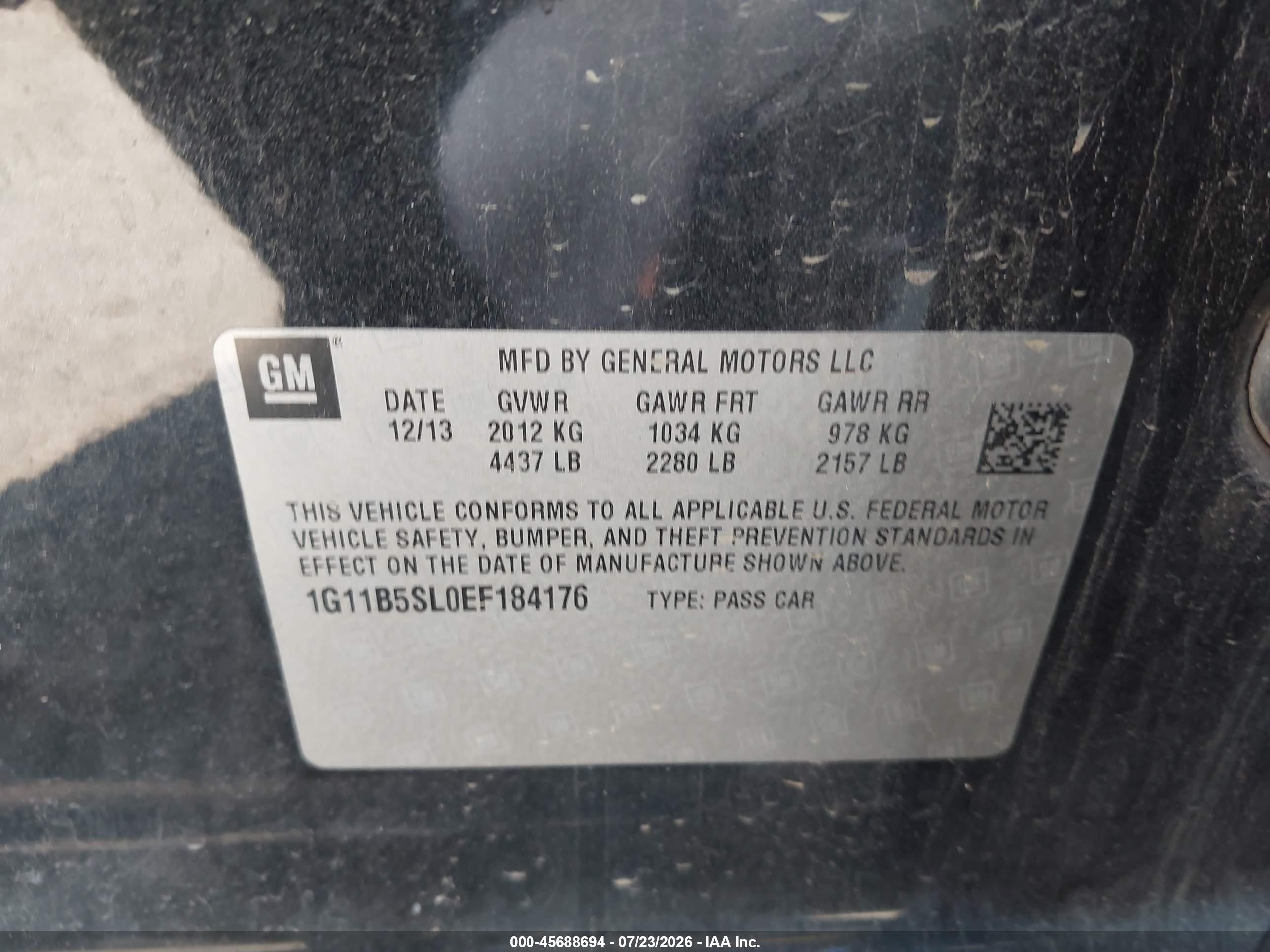 2014 Chevrolet Malibu 1ls Black vin: 1G11B5SL0EF184176