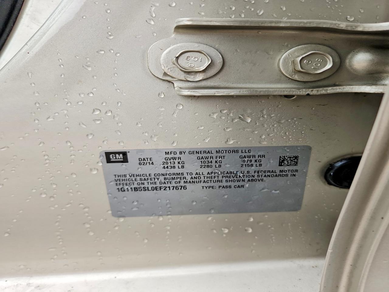2014 Chevrolet Malibu Ls Cream vin: 1G11B5SL0EF217676