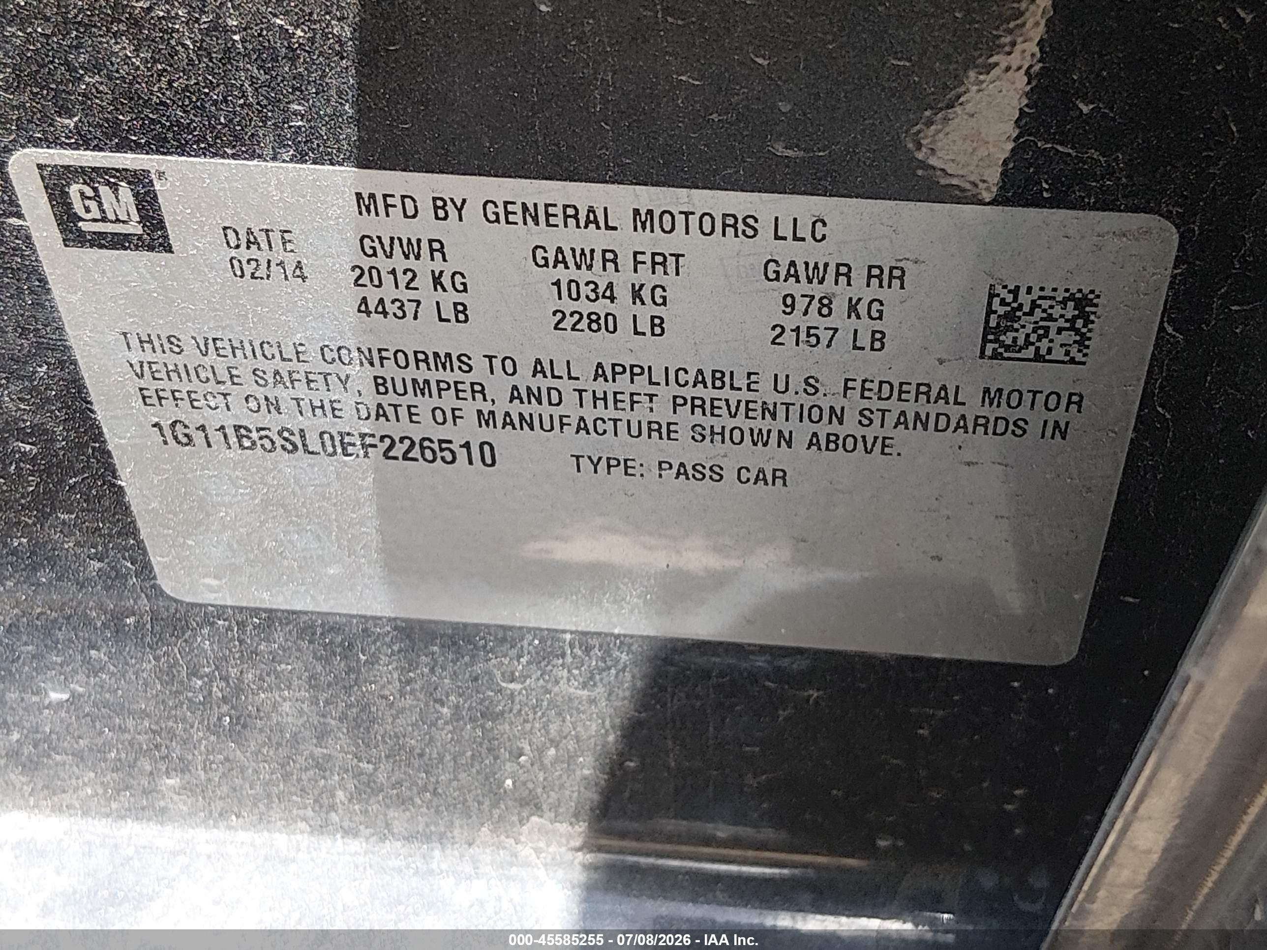 2014 Chevrolet Malibu 1ls Black vin: 1G11B5SL0EF226510