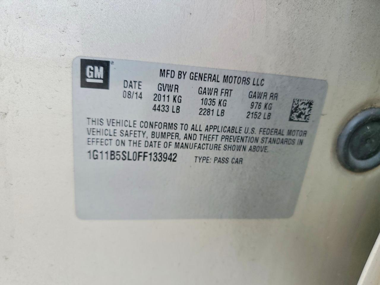 2015 Chevrolet Malibu Ls Бежевый vin: 1G11B5SL0FF133942