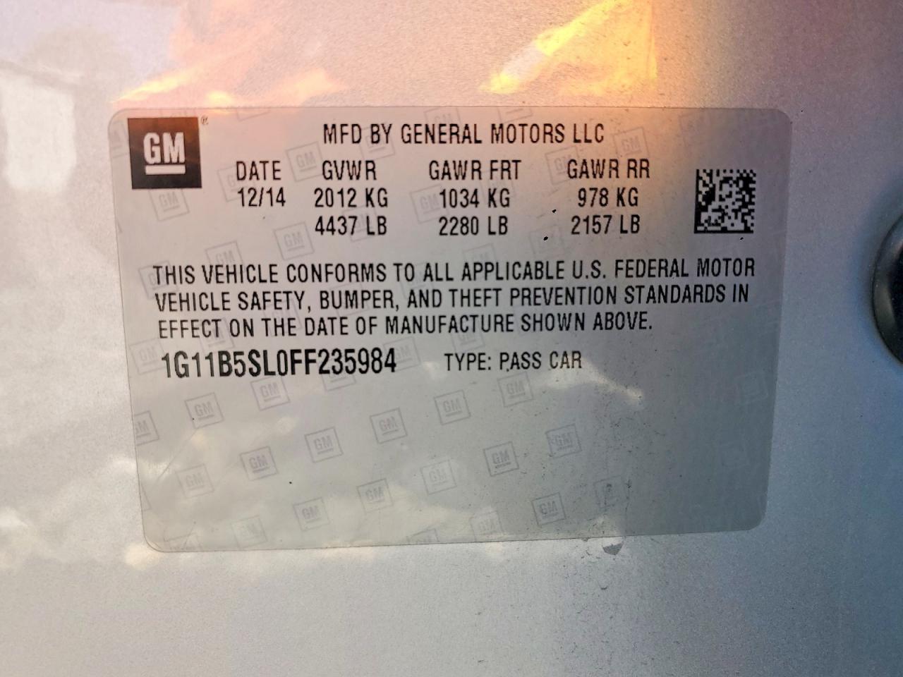 2015 Chevrolet Malibu Ls Silver vin: 1G11B5SL0FF235984